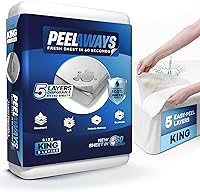 Vista 10 de Sábanas bajeras desechables de PEELAWAYS, protector de colchón 100% impermeable diseñado especialmente para la incontinencia, lujosamente suave, se