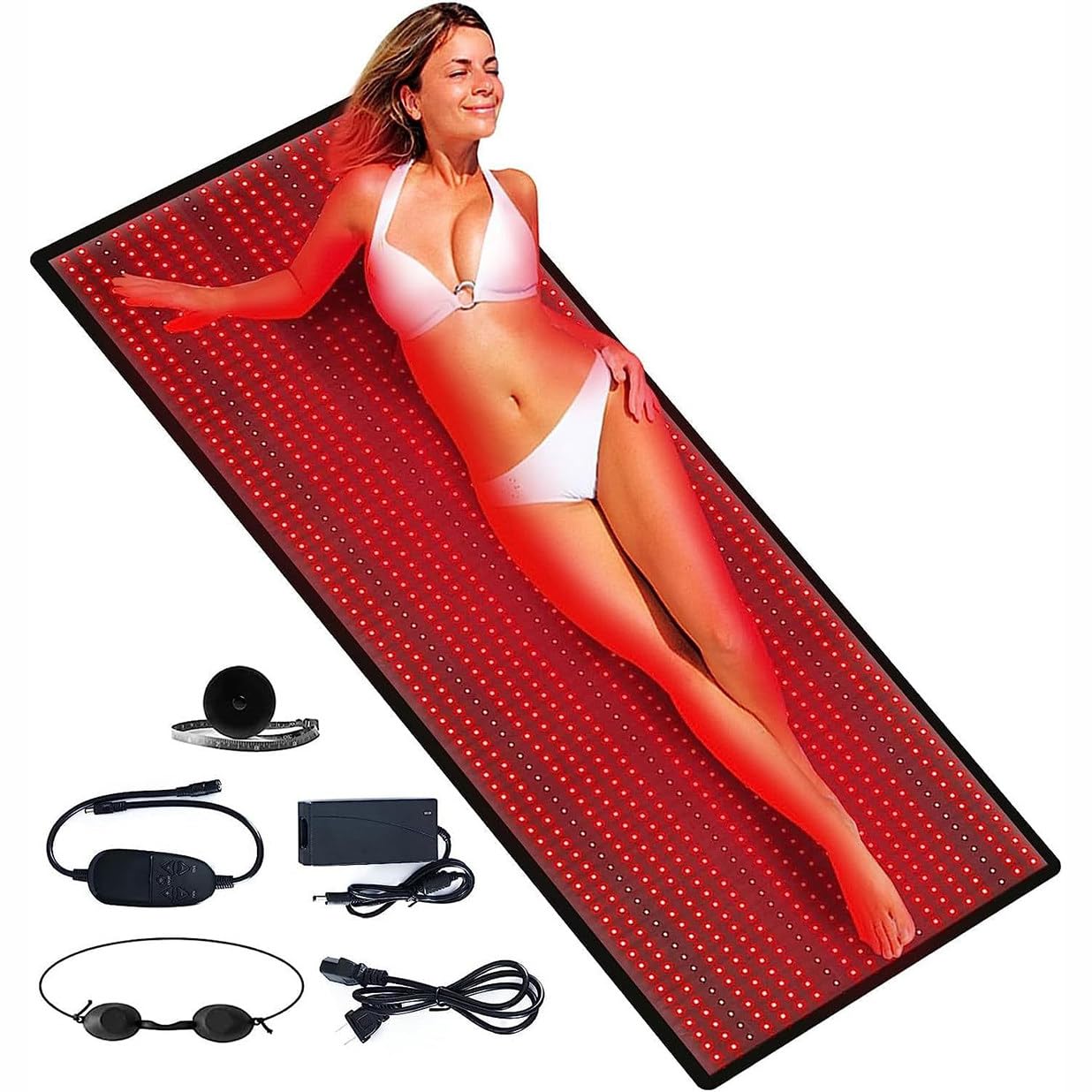 Tapete De Terapia Con Luz Roja E Infrarroja Para Todo El Cuerpo, Dispositivo De Tapete De Terapia Con Luz LED, Almohadilla Térmica LED Para Todo El Cuerpo, Para Aliviar El Dolor Y Belleza De Piel