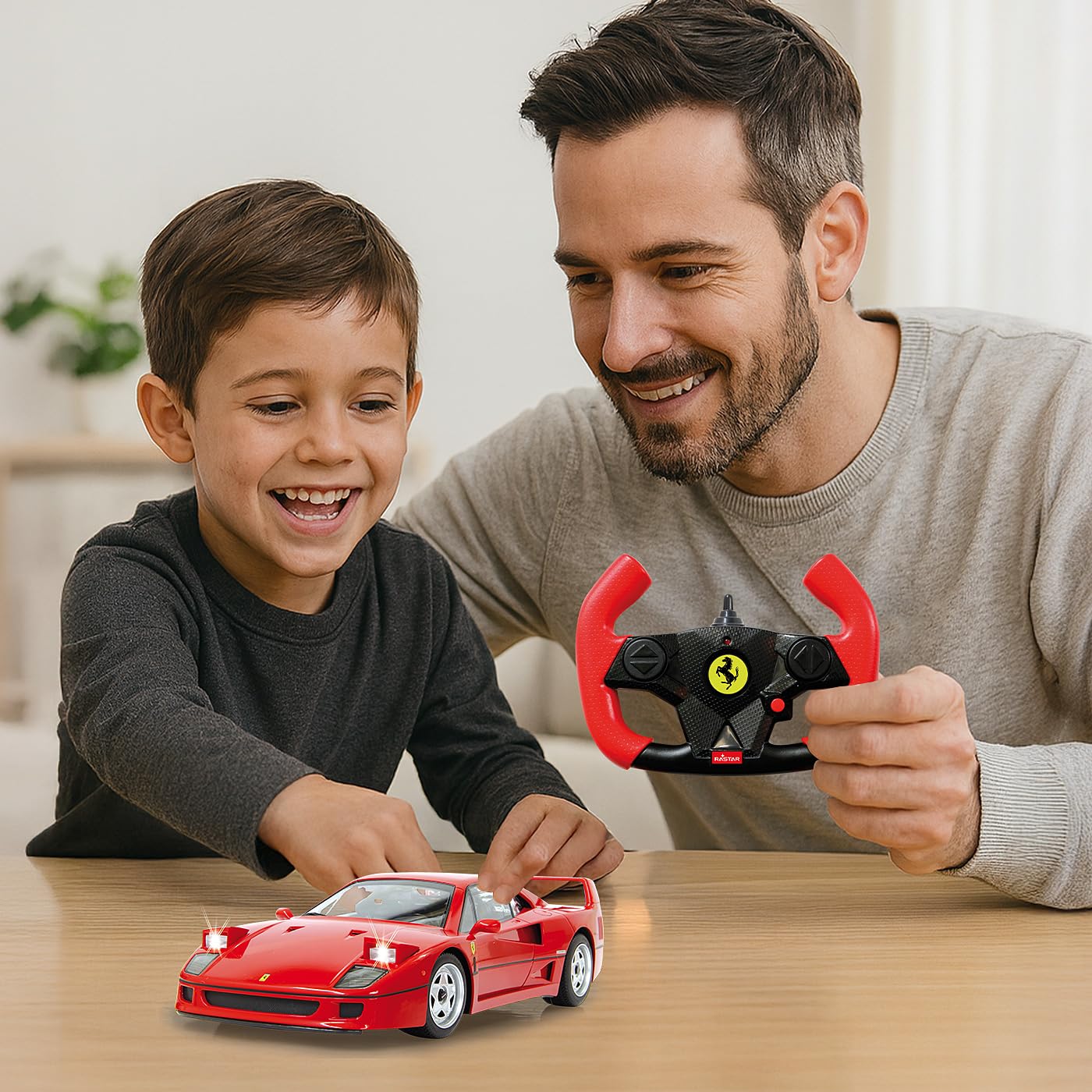 JAMARA 405166 Ferrari F40 1:14 27 MHz oficjalnie licencjonowana, 1 godzina czasu jazdy ok. 11 km/h, światło LED, idealnie odwzorowane szczegóły, szczegółowe wnętrze, wysoka jakość wykonania, czerwony