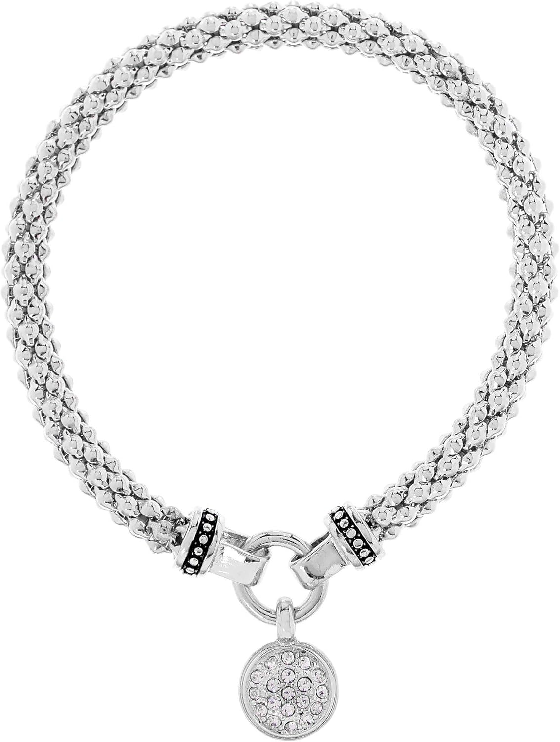 Nine West Women's Boxed Bracelet Pave Heart Stretch