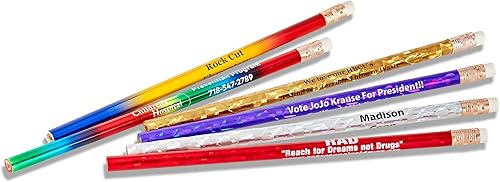 Miniatura 3 de Pencil Guy Lápices redondos impresos personalizados promocionales del brillo - 1000 por caja de oro