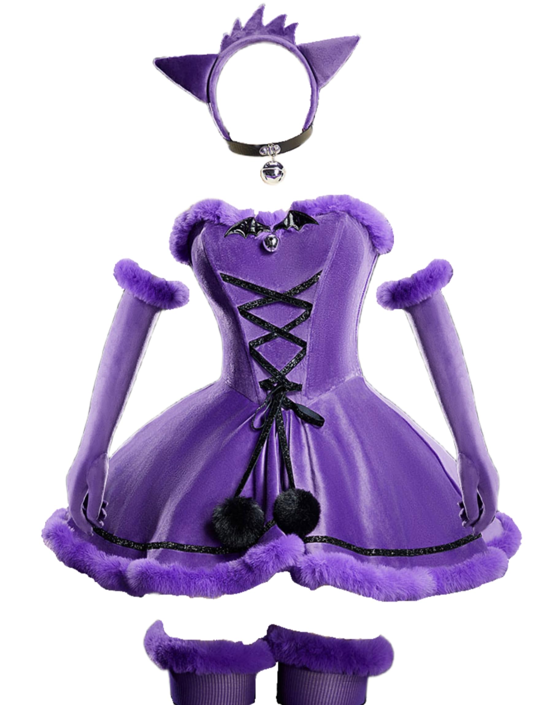 Mobbunny - Vestido de peluche para mujer, color morado - G-XL