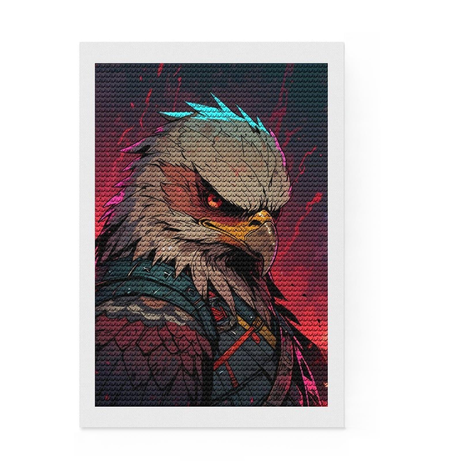 Junmoney Eagle Illustration Diamond Painting Canvas Kit 8"x12", Festive Home Decor, for Women, Farmhouse Decor, Decor Project, Cute Room Decor