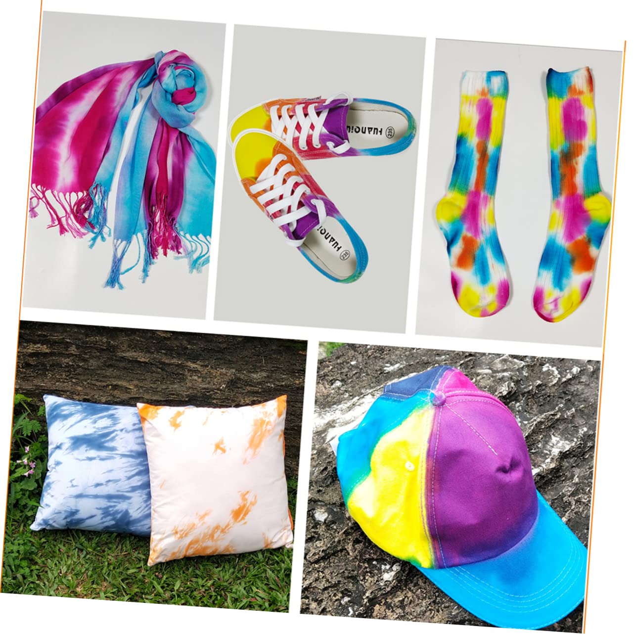 jojofuny 12-Farben Selbstgemacht Batikpigmentset für Kinder und Schüler