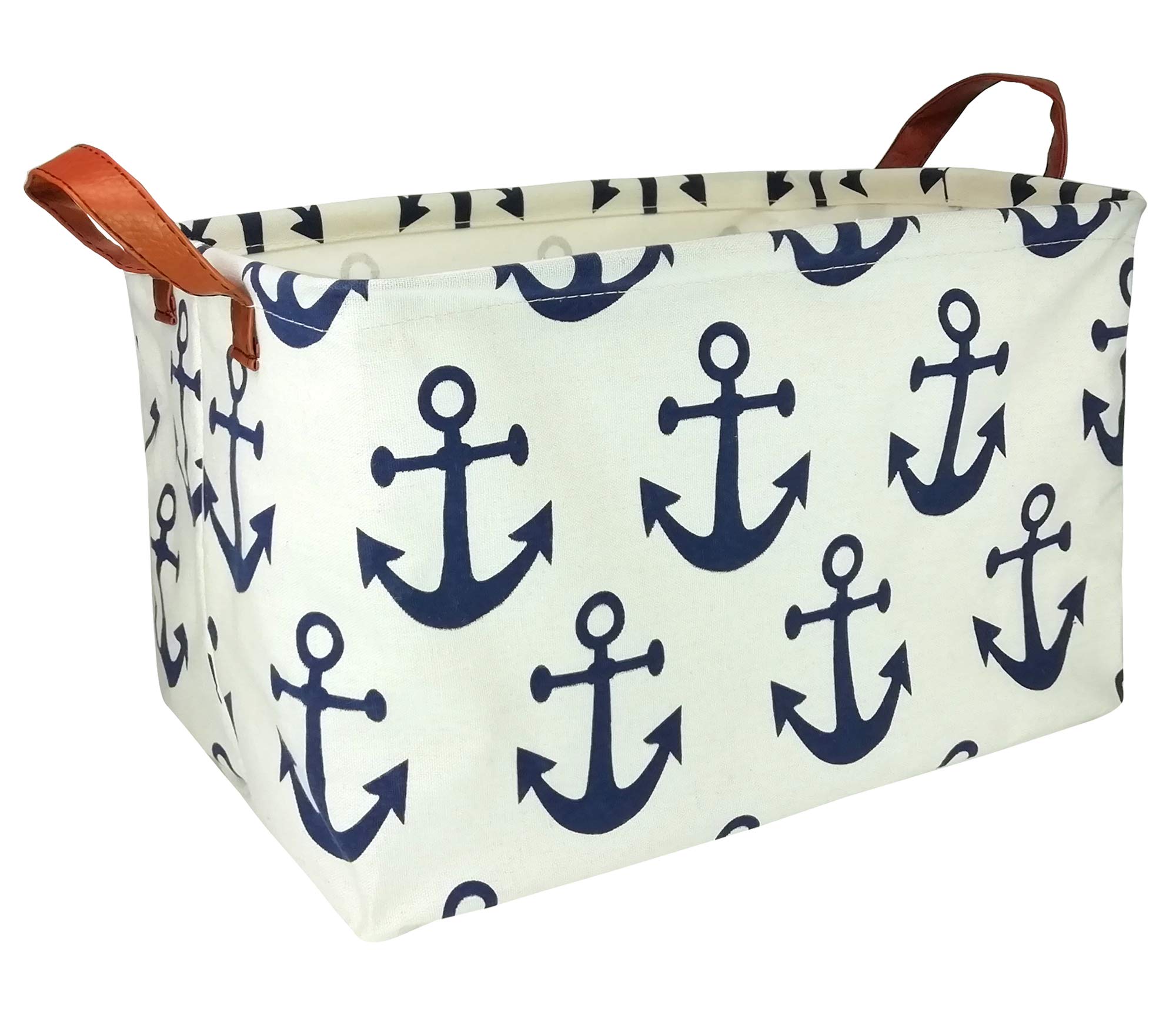 Large Storage Bin Canvas Fabric Folding Gift Basket with Handles- Toy Box/Toy Storage/Toy Organizer for Boys and Girls - Nursery Hamper