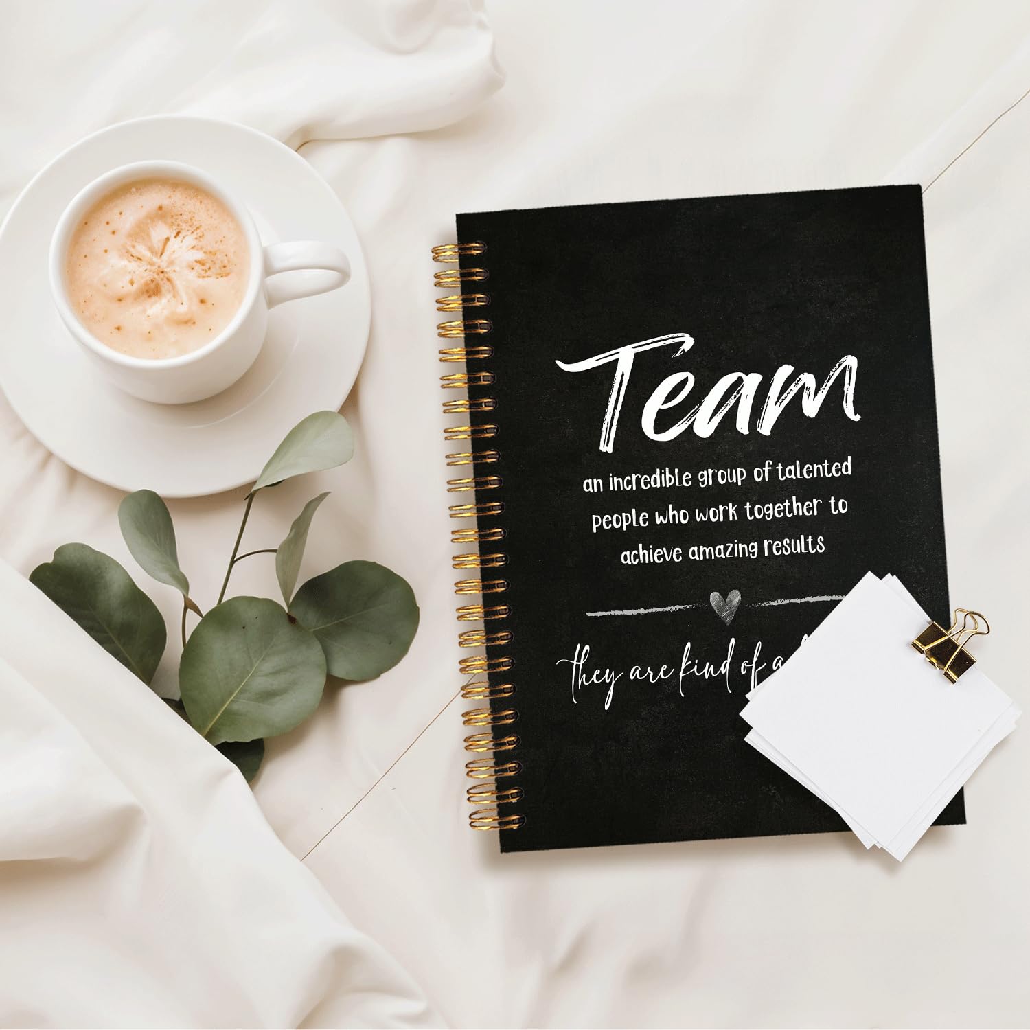 MOFUYU Cuaderno de agradecimiento del equipo, regalos de agradecimiento, cuaderno de reuniones para el trabajo con tapa dura, diario en espiral para compañeros de trabajo, suministros de construcción