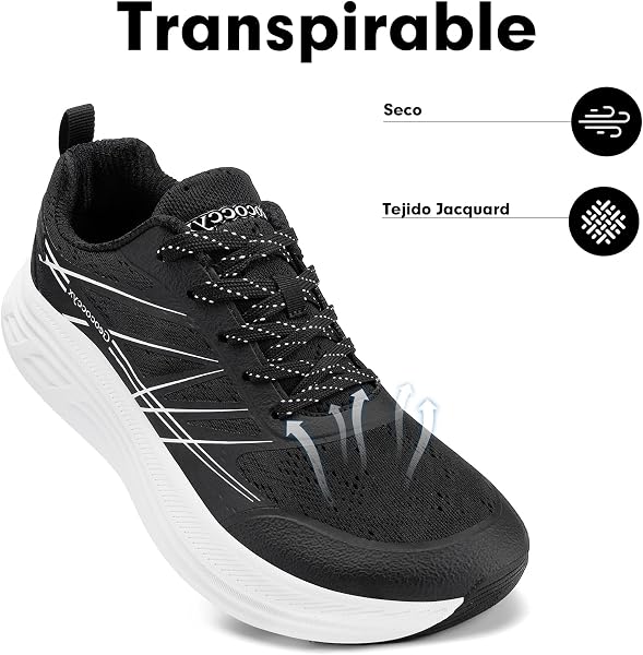 Zapatillas deportivas para hombre, con puntera ancha, transpirables, antideslizantes, tallas 39-46 - 3