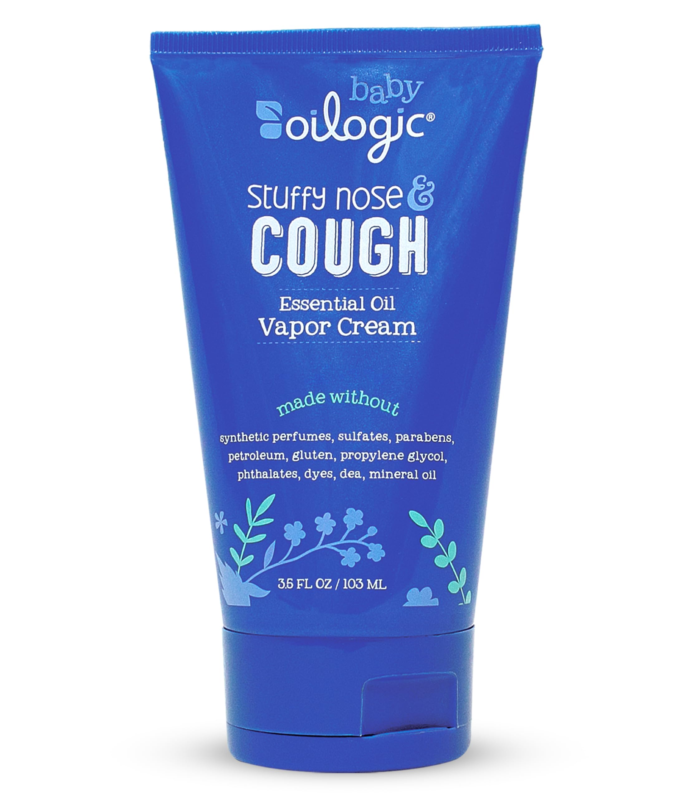 Oilogic Stuffy Nose & Cough Vapor Cream Essential Oil for Babies & Toddlers - Gentle Baby Essentials Soothe Cough and Stuffy Noses -