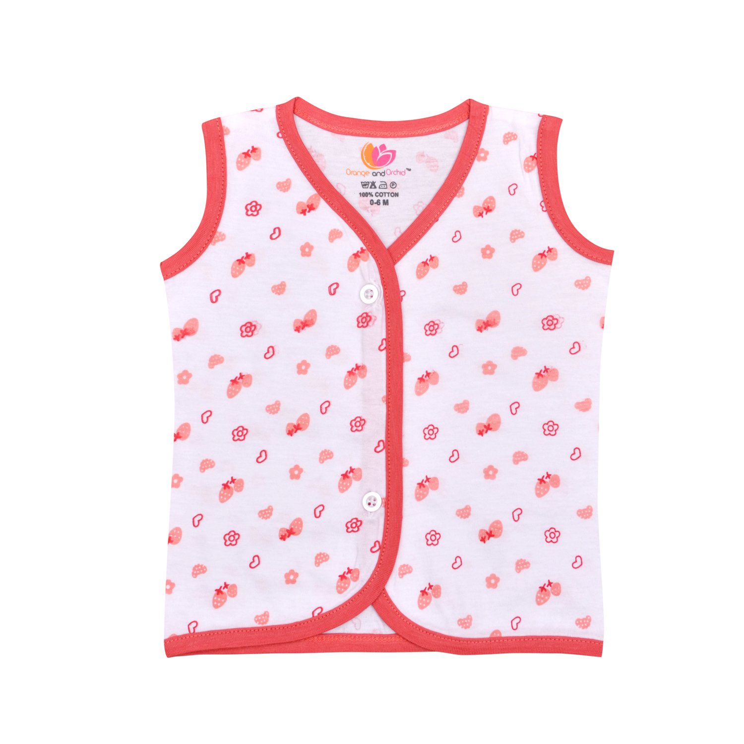 Orange and Orchid Unisex Polka Dot Regular Fit Tank Top (Pack of 4) (ONOCMB017_3-6_Multicoloured) 3