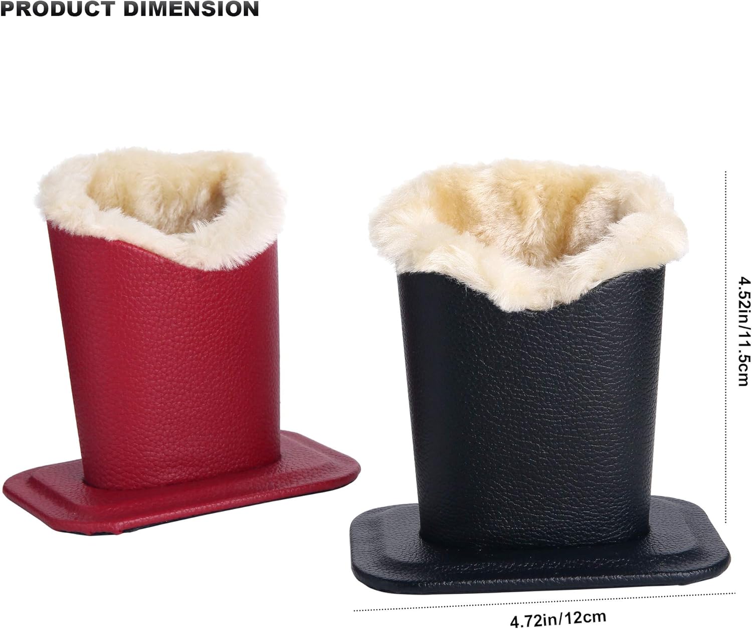 Eyeglass Holders, PU Leather Eyeglass Holder Stands with Soft Plush Lining - 2 Packs (Black, Burgundy Red) - Image 7