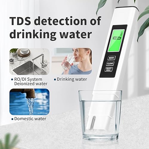 Miniatura 3 de Medidor TDS 4 en 1, medidor TDS, medidor digital de agua, preciso y confiable, medidor de agua, medidor TDS EC y temperatura (° C/° F), 0-990 ppm,