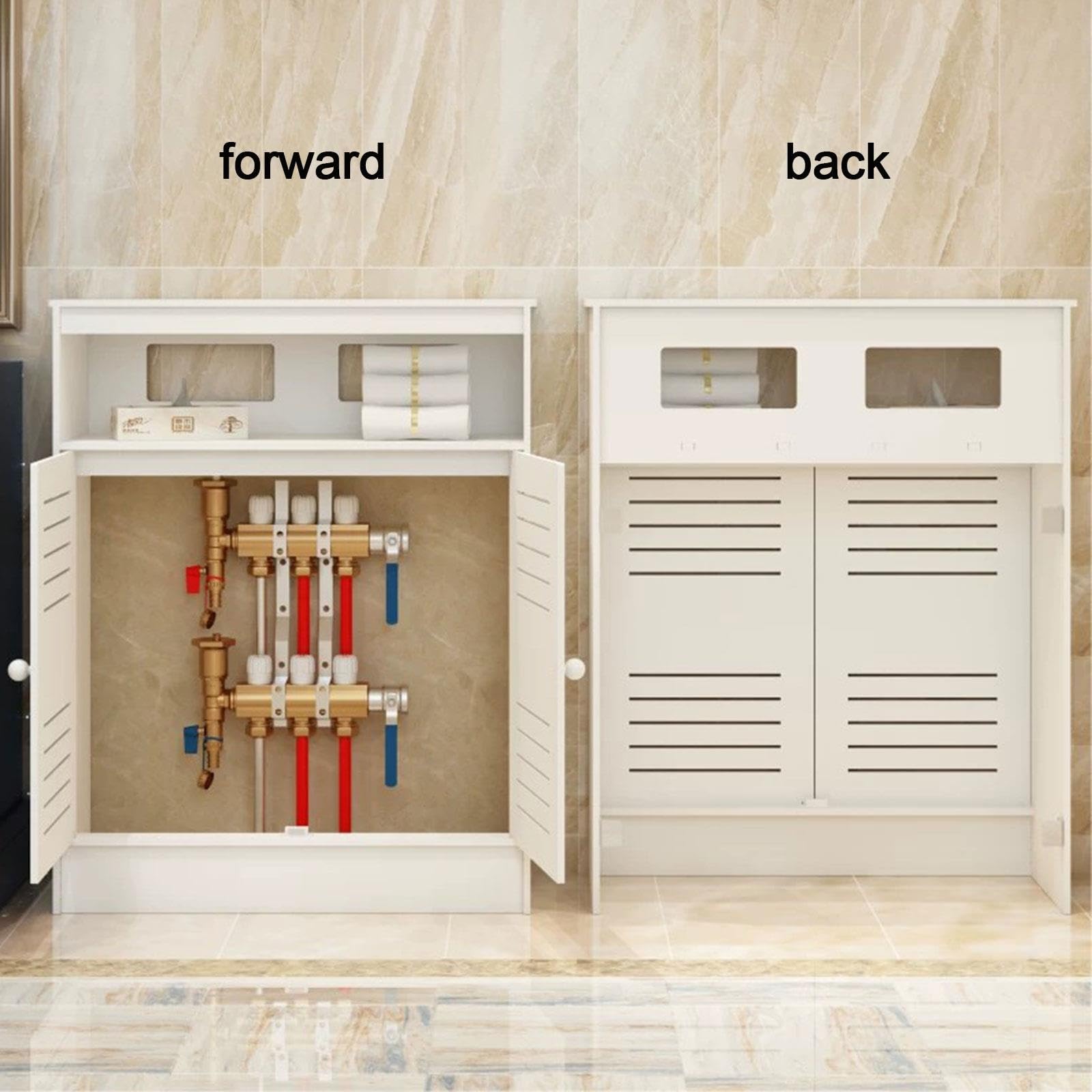 Moderne PVC Cache radiateur Etagere radiateur Blanc Lattes de ventilation