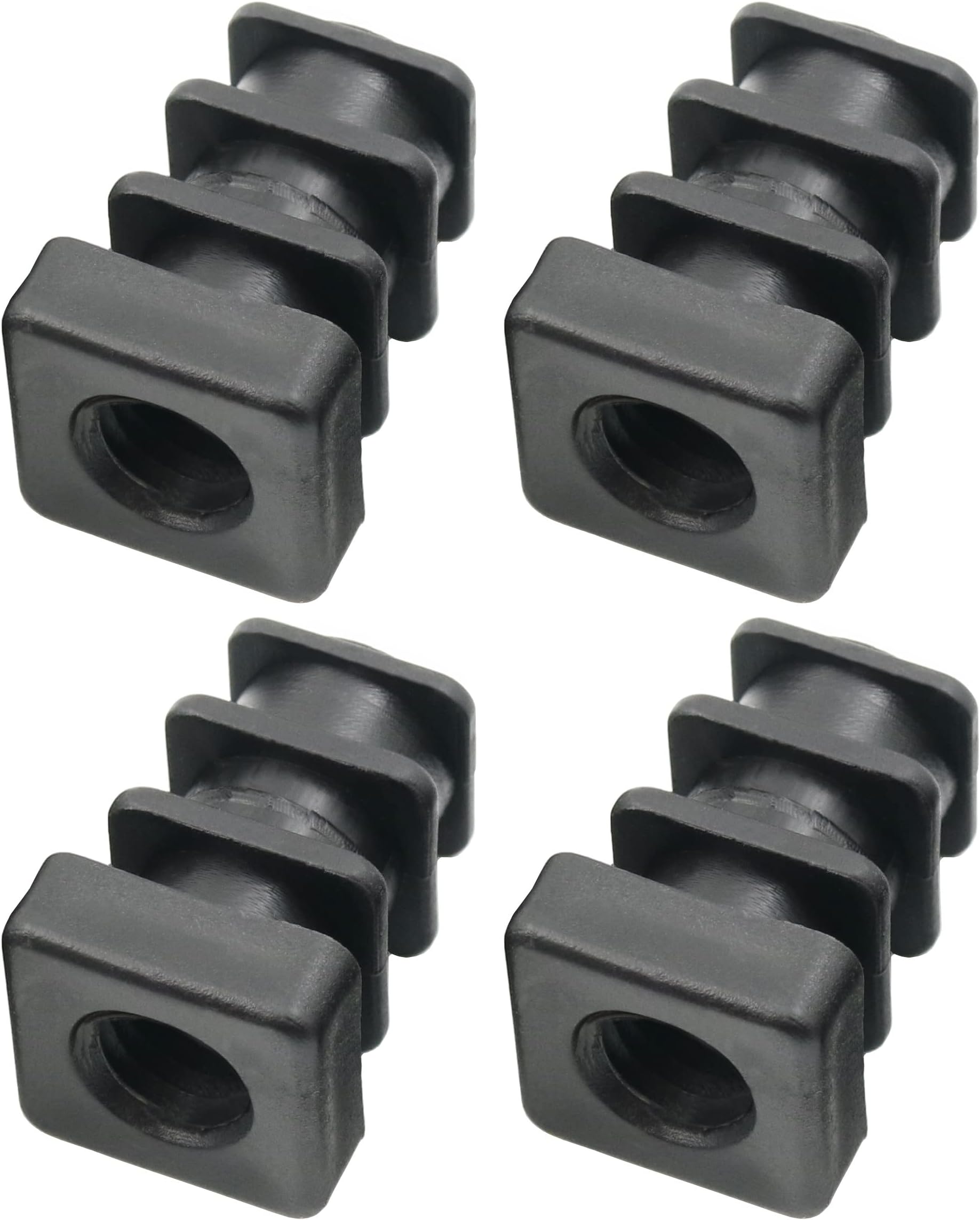 Produktbild von Design61 Gewindestopfen – 4er Set Für Rundrohre 32 Mm, M8, Wandstärke 1,5–2 Mm, Aus PA6, Für Muttern DIN 934