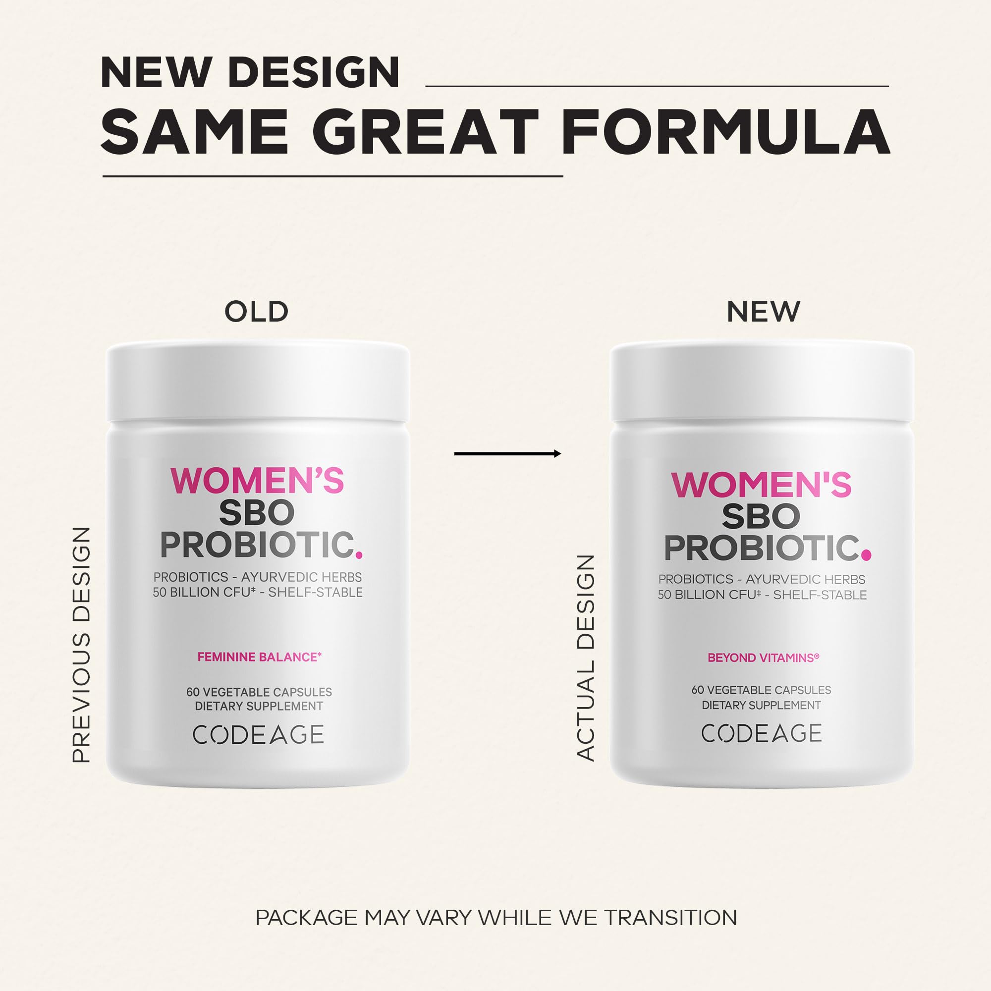 Codeage Women’s Probiotics Supplement - 50 Billion CFUs - SBO Probiotics & Prebiotics - Cranberries - Feminine Health - Fermented Botanical Blend, Whole Food Supplement - Vegan, Non-GMO - 60 Capsules — Amazon image 3