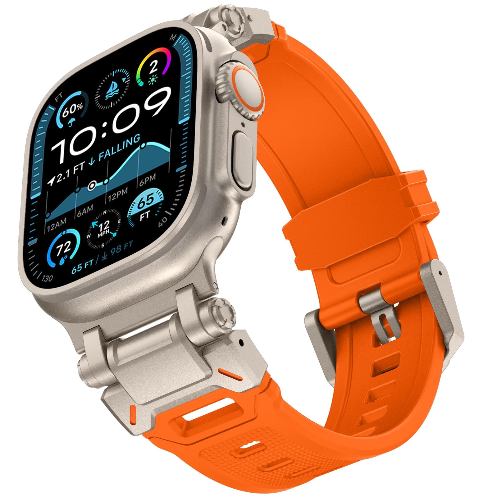 KADES 49mm 46mm 45mm 44mm 42mm(series 3) for Apple Watch Strap,Rugged Sport Silicone Replacement Band with Metal Connector for iWatch Ultra 3 2 1/SE/Series 11 10 9 8 7 6 5 4 3 2 1