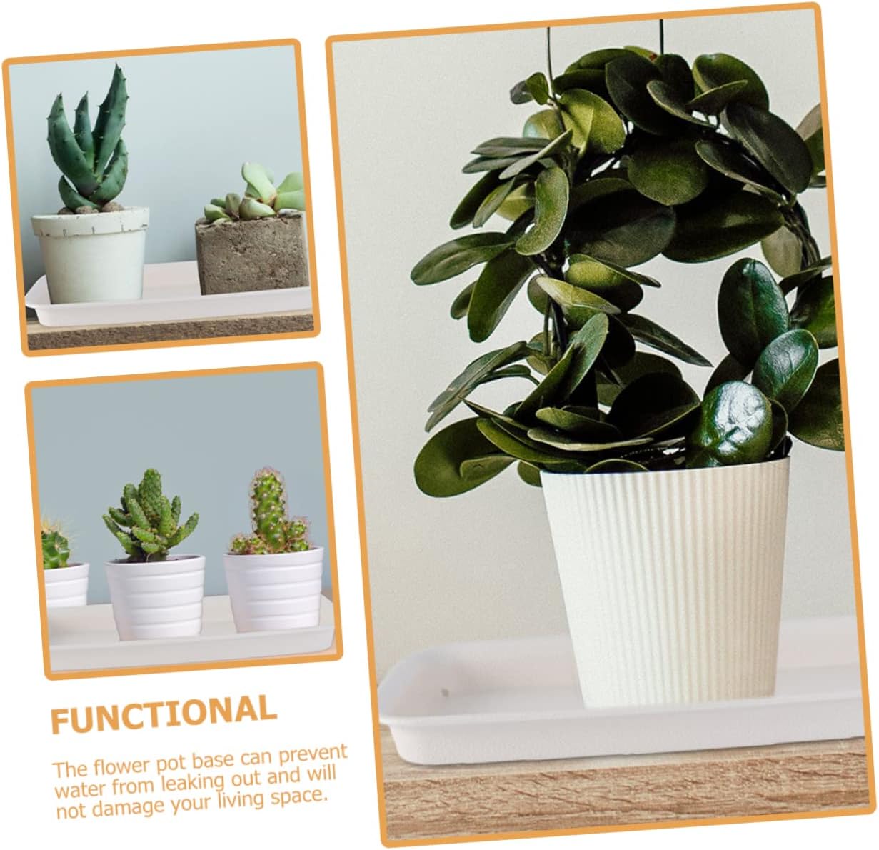 8pcs Plant Water Tray Rectangular Flowerpot Drip Tray for Use Leak Plant Saucer for Flower Pots for Gardens Home Decor