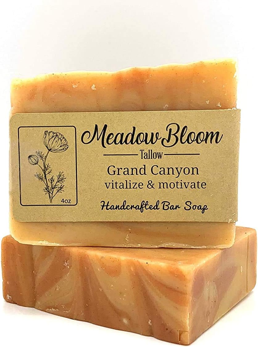 EST'D 2004 HC EST'D 2004 HC Meadow Bloom Tallow Bar Soap - Fennel & Clay 2 Pack - Made with All Natural 100% Grass Fed Tallow Handmade Soap Bar - Great for Face or Body Soap