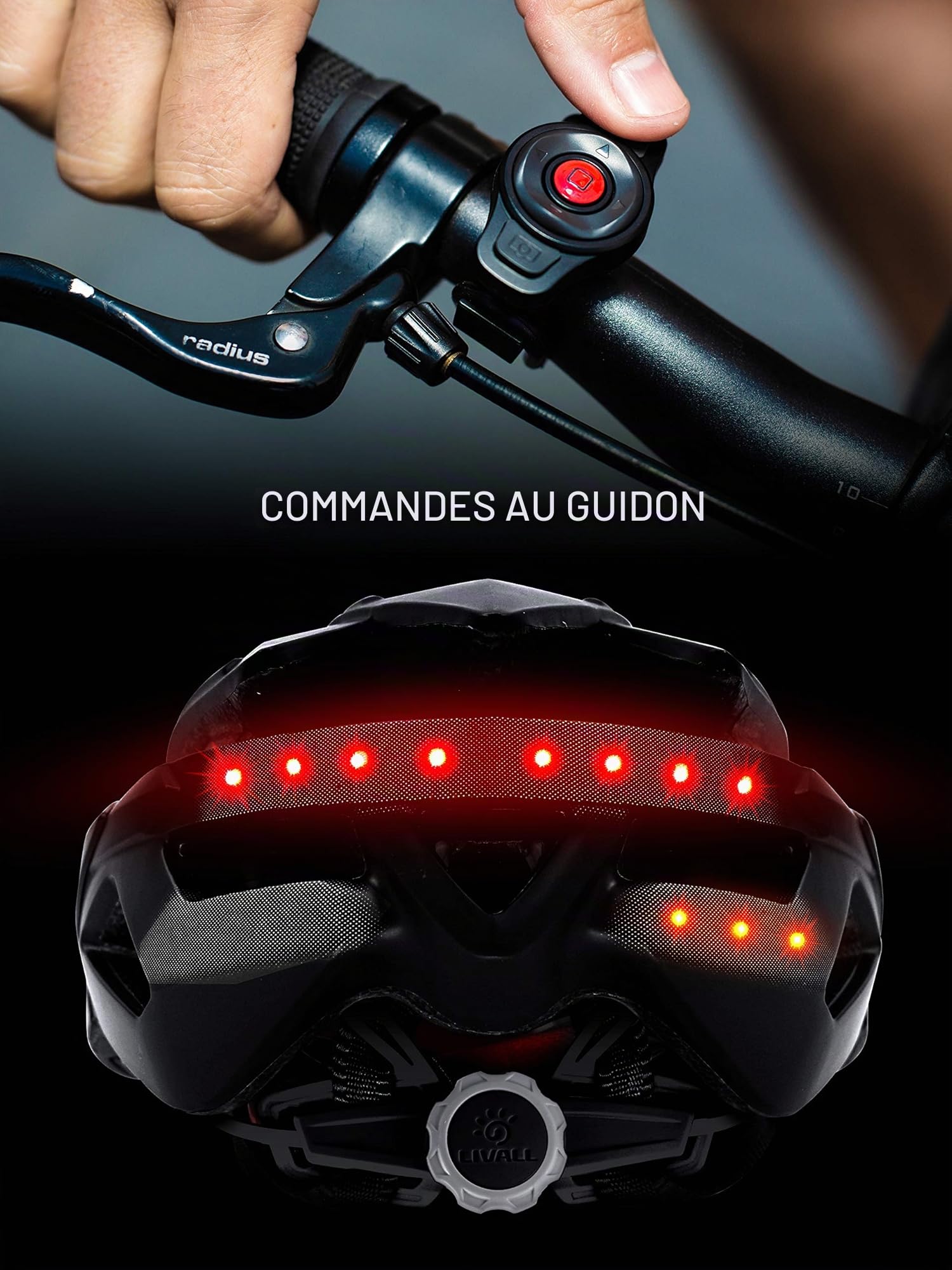 Livall - BH60SE 2018 - Smart Bike - Casque Bluetooth sans fil avec guidon télécommande - Mixte - Noir - 55-61cm