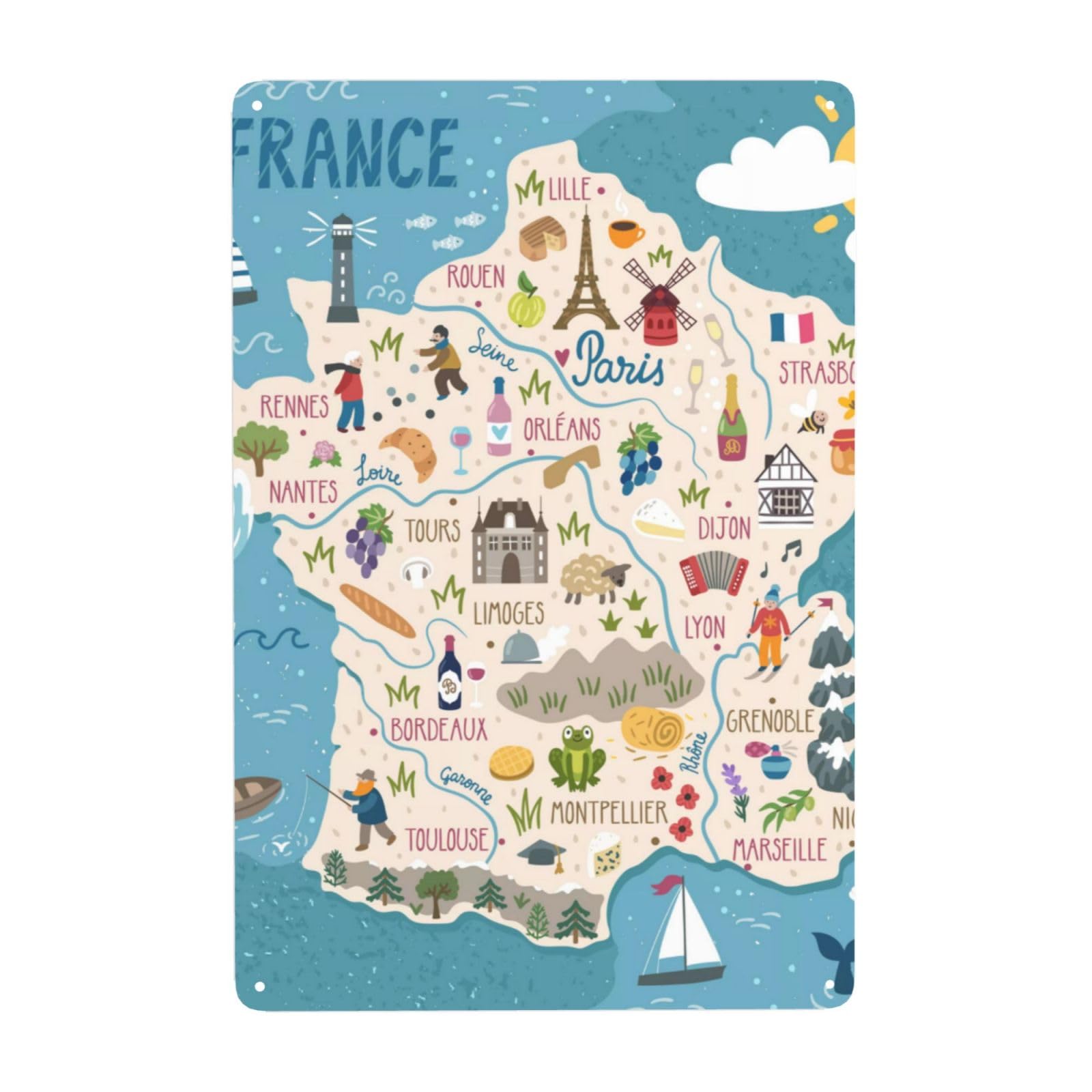 フランスアンティークブリキ製の壁掛けサイン/道路標識/インテリア71-115-4 フランスアンティークブリキ製の壁掛けサイン/道路標識/インテリア71