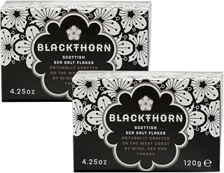 Blackthorn Scottish Gourmet Sea Salt Flakes - Natural and Unrefined, 4.25oz Box (Pack of 2)