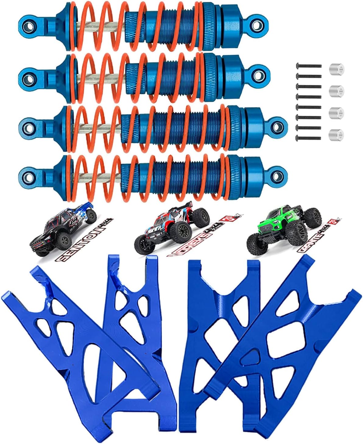Rcarmumb Full Alloy RC Shocks & Suspension Arm Upgrades for 1/10 Arrma Granite