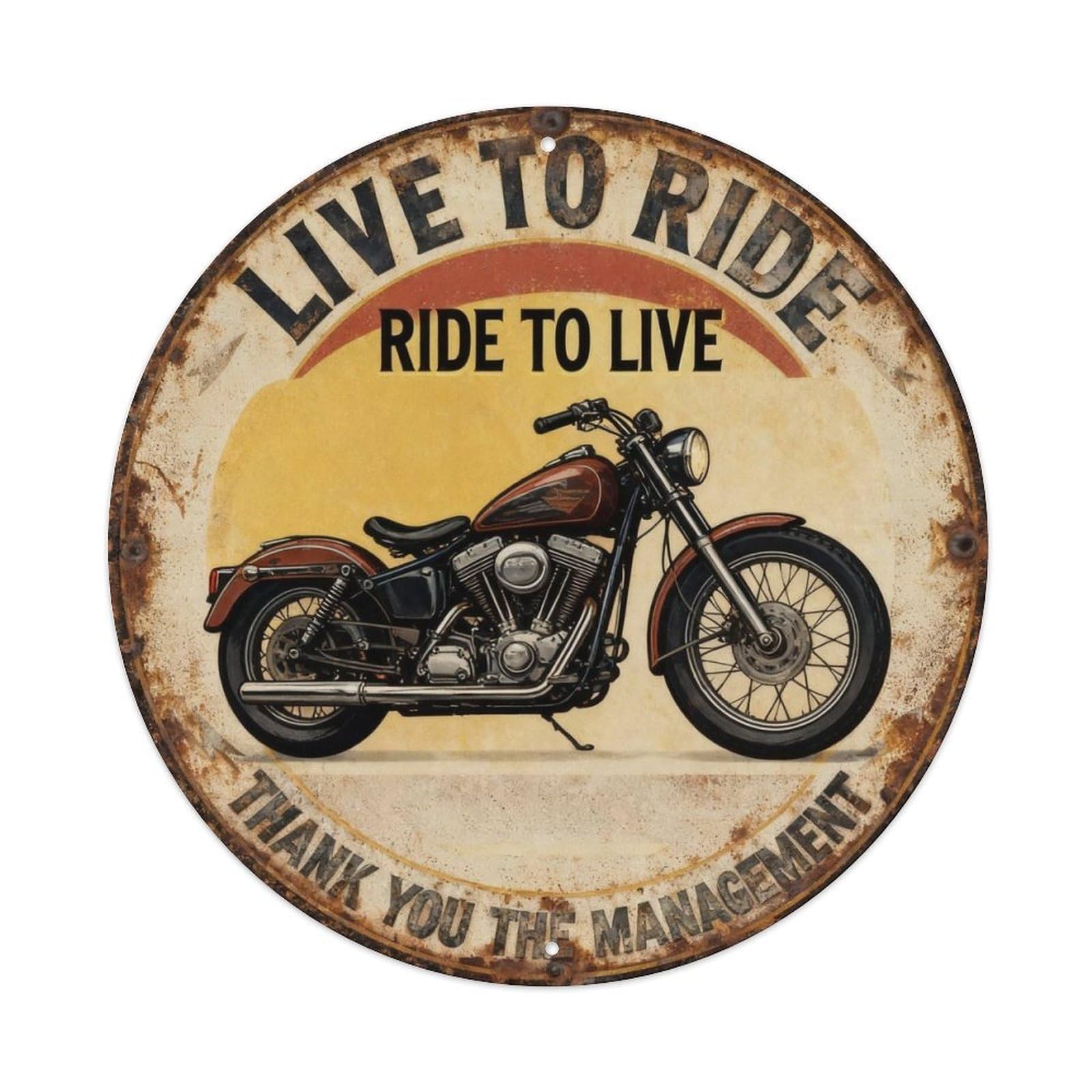 Live to Ride Ride to Live Metal Tin Sign Plaque