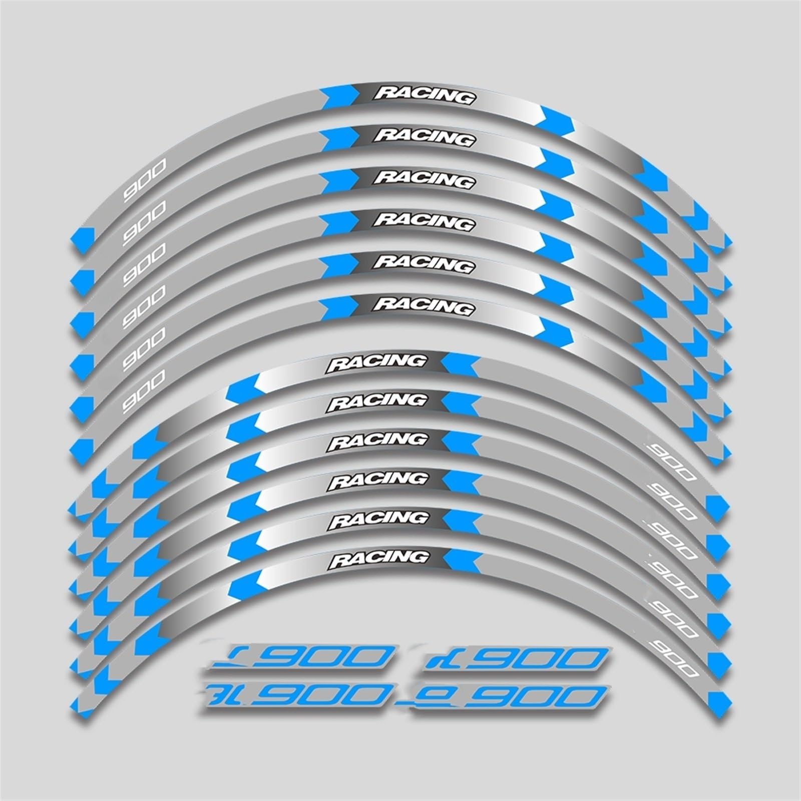Motorcycle Front and Rear Wheel Hub Decal Set Improved Decoration Rim Reflective Stickers for Kawasaki Z900 Z 900 Decorative(Color1)