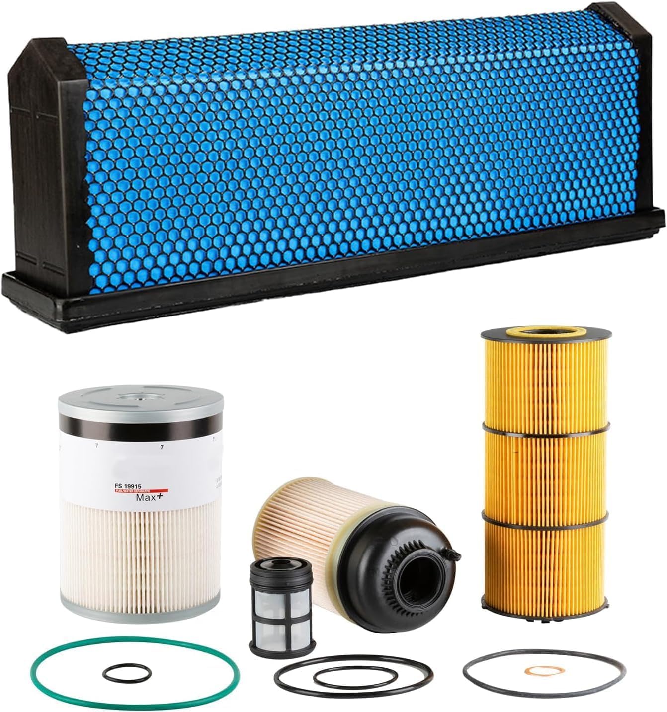 AF27879 P551005 FS19915 PF9908 Filters Kit, Compatible with Most Freightliner Cascadia DD Series DD13 DD15 DD16 Engine Oil Fuel Air Filtration, Oil Filter FWS Fuel Water Separator Air Filters Kit