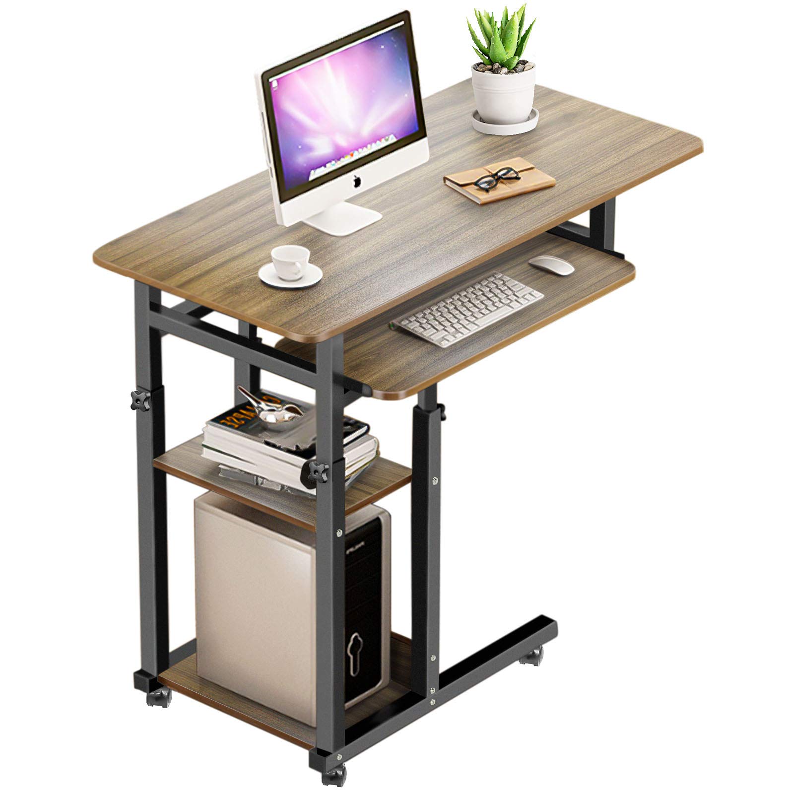 Buy Height Adjustable Computer Desk with Wheels, CShape