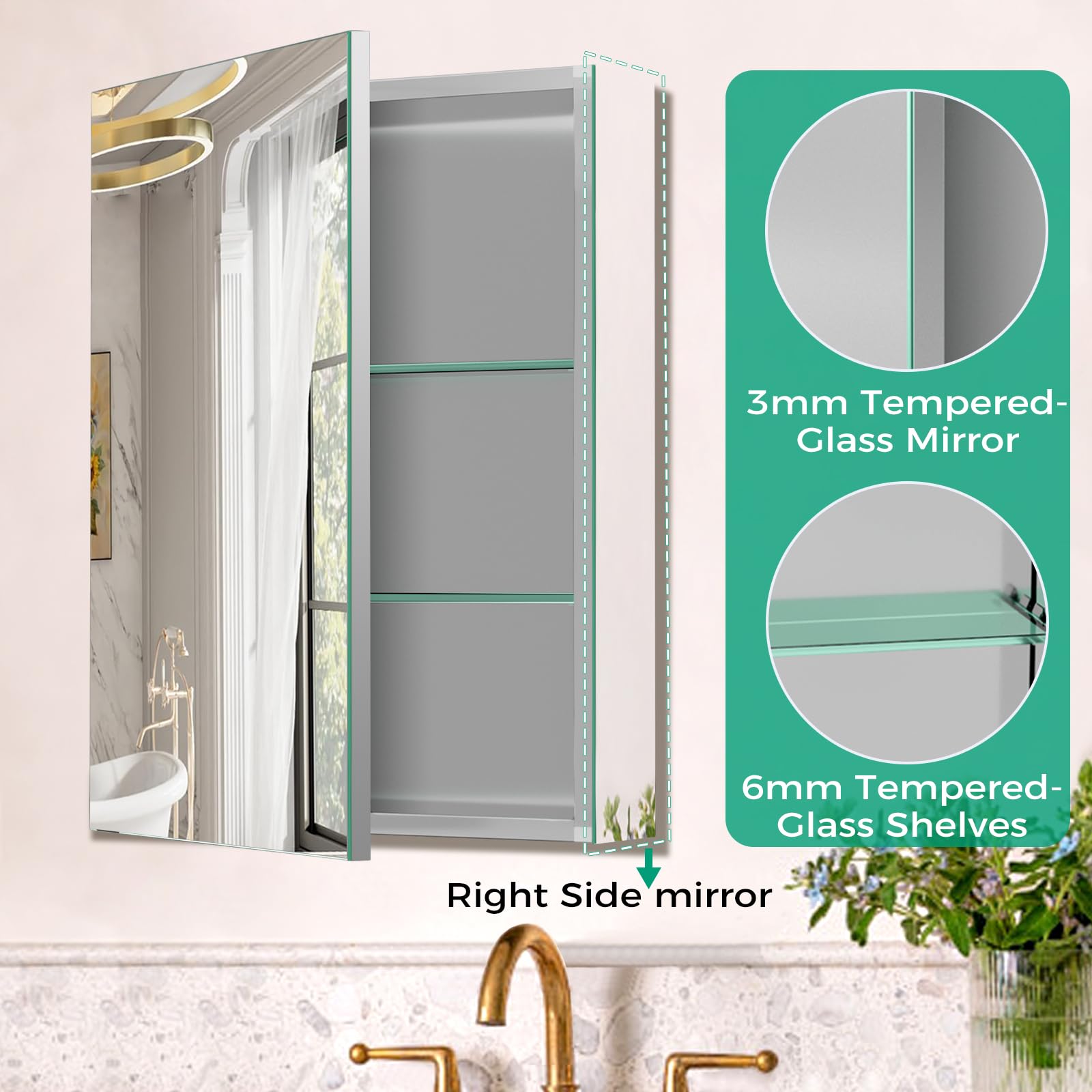 Best Bathroom Medicine Cabinet with Mirror 2026: 5 Top Picks 1 HABIUBIU 20 x 26 in Medicine Cabinet Mirror,Bathroom Mirror Cabinet with Adjusta — product photo