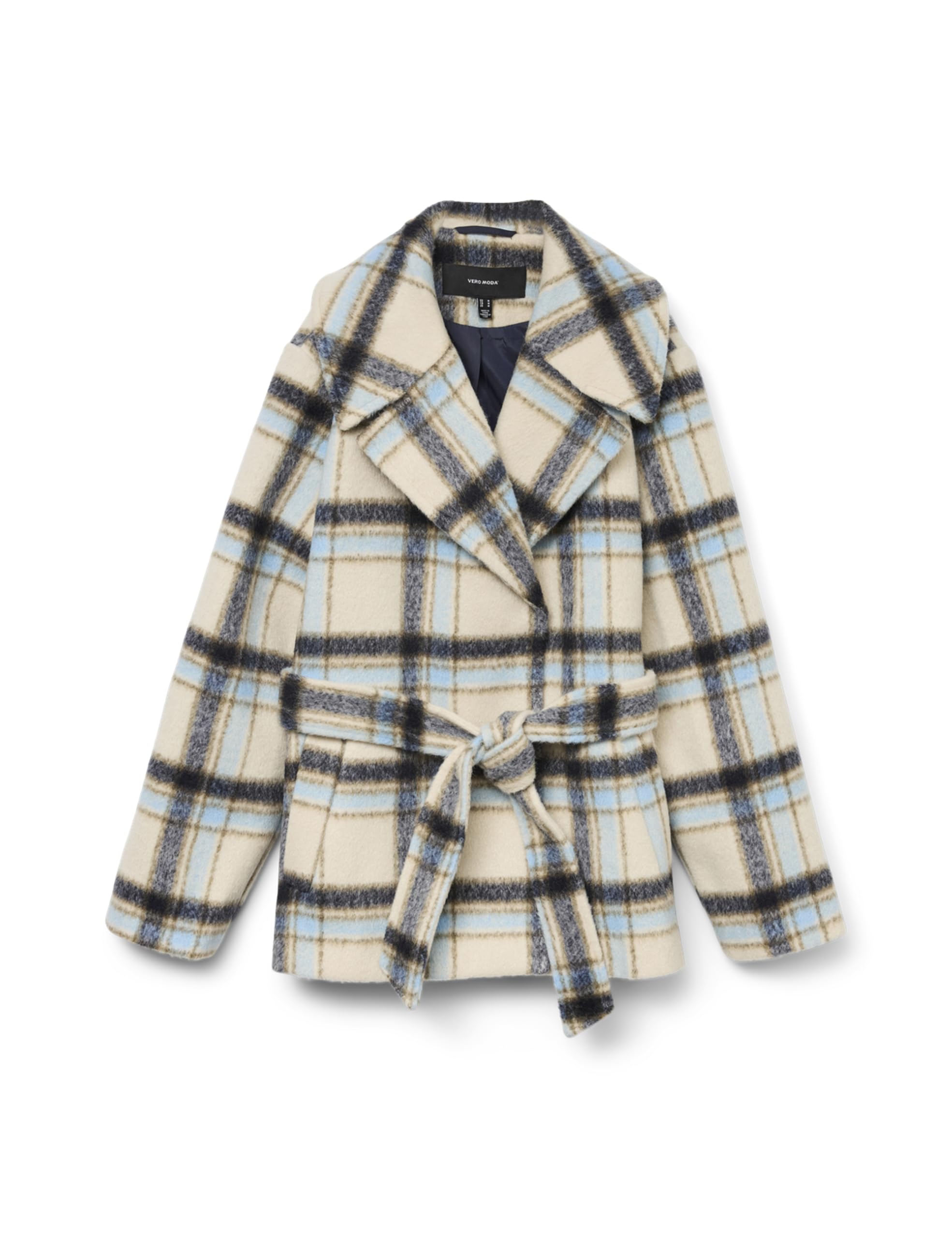 VERO MODA Women's Vmvera Shirley Check Jacket Boo, Oatmeal, x_s, Oatmeal, x_s