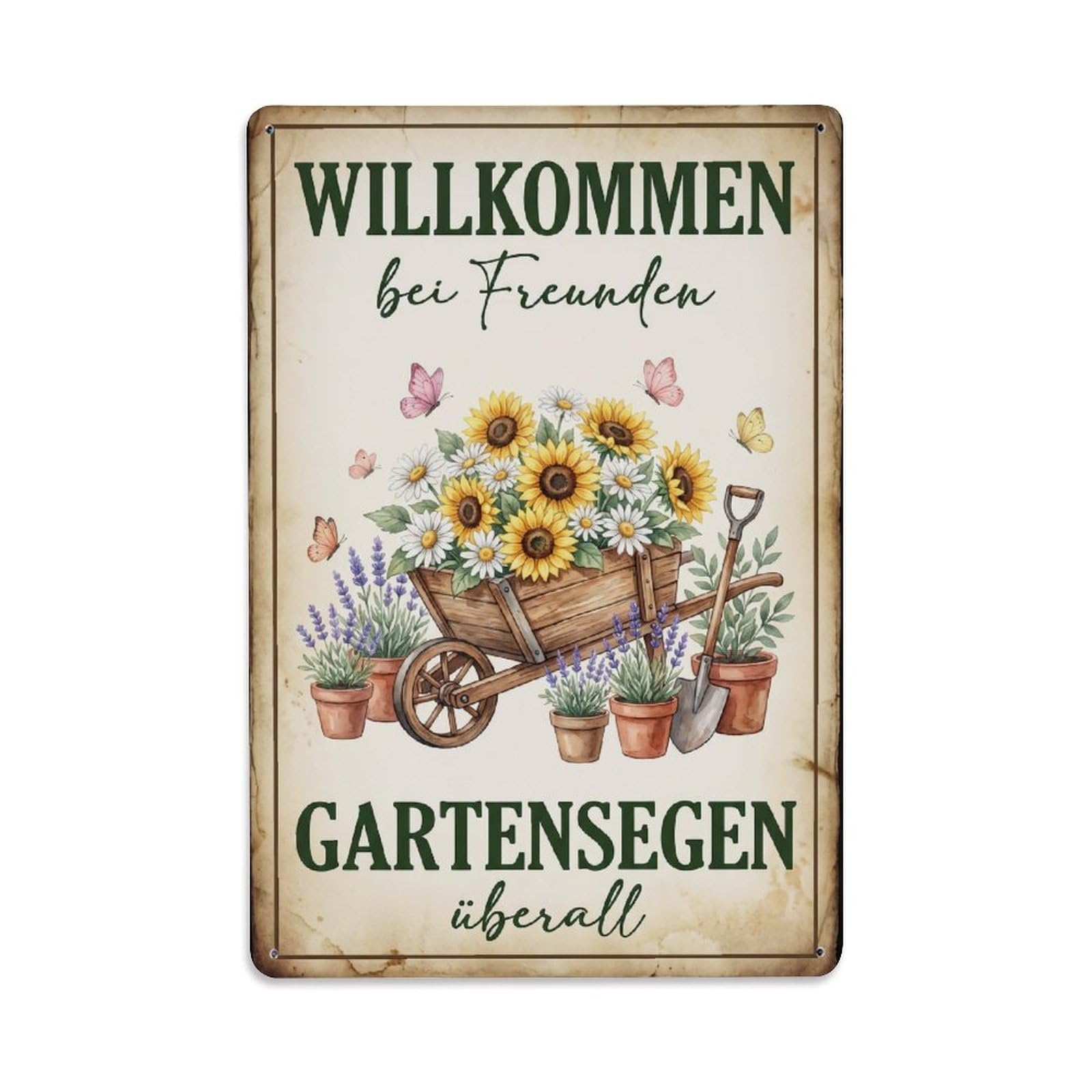 Vintage Funny Garden Home Rustic Gate Countryside Metal Tin Sign Plaque Wall Decor for Cafe, Club Bar, Office, Garden Metal Poster 8x12Inch