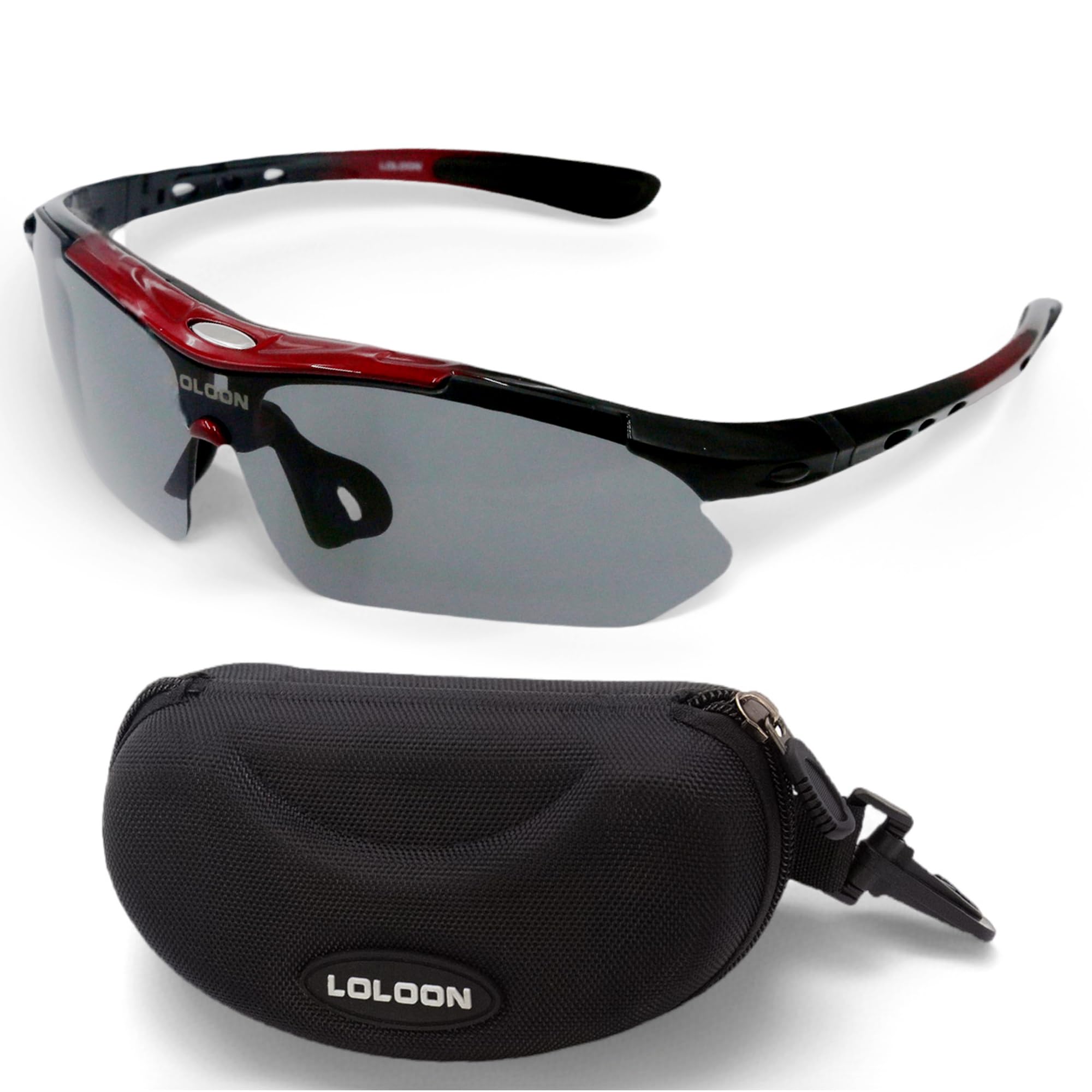 LOLOON Cycling Sunglasses for Men Women Youth, Wrap Around Sports Sunglasses for Running Climbing Bike Baseball Softball Golf