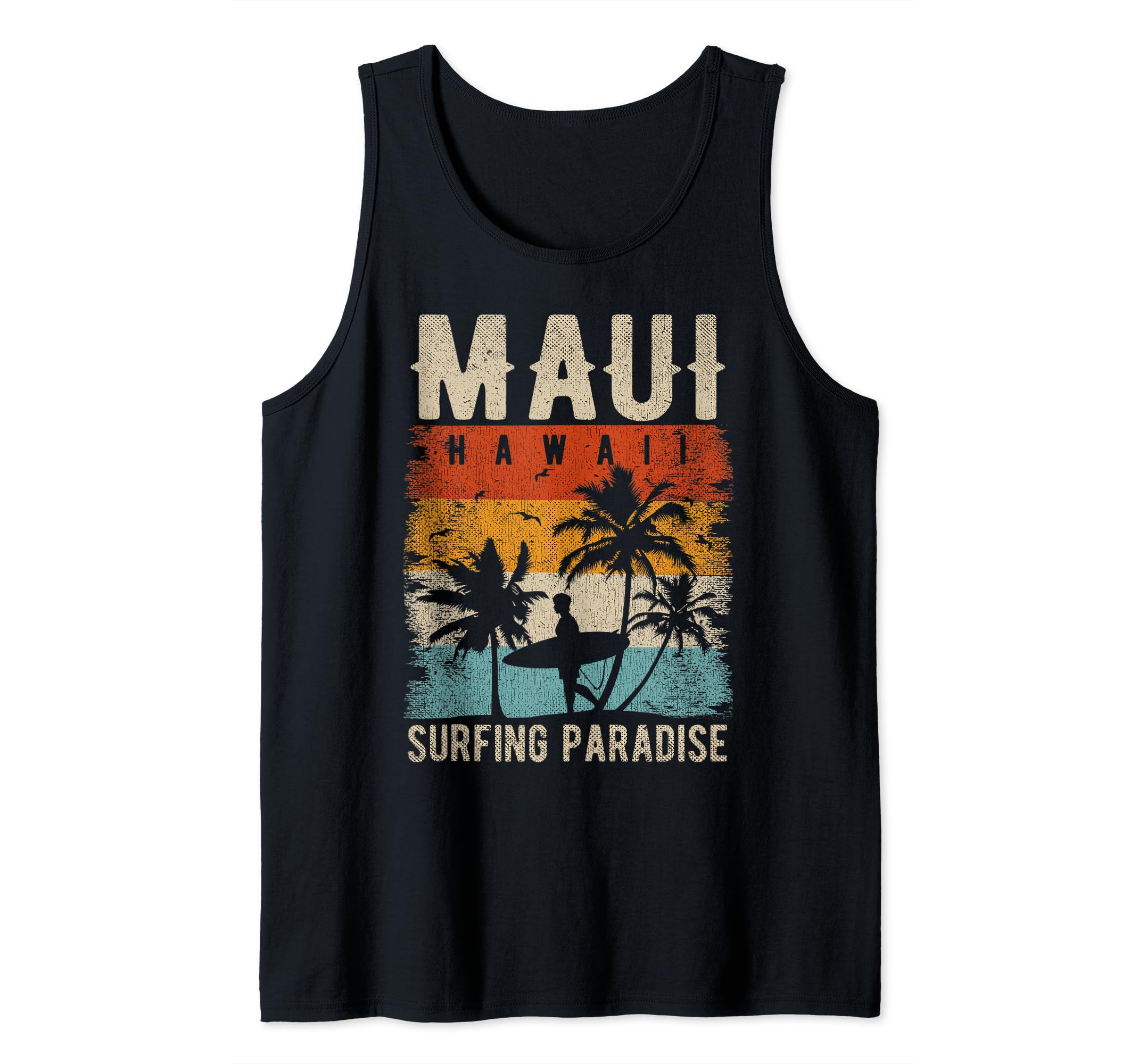 Souvenir Rétro De Maui Hawaii Pour Le Surf Et La Plage Débardeur