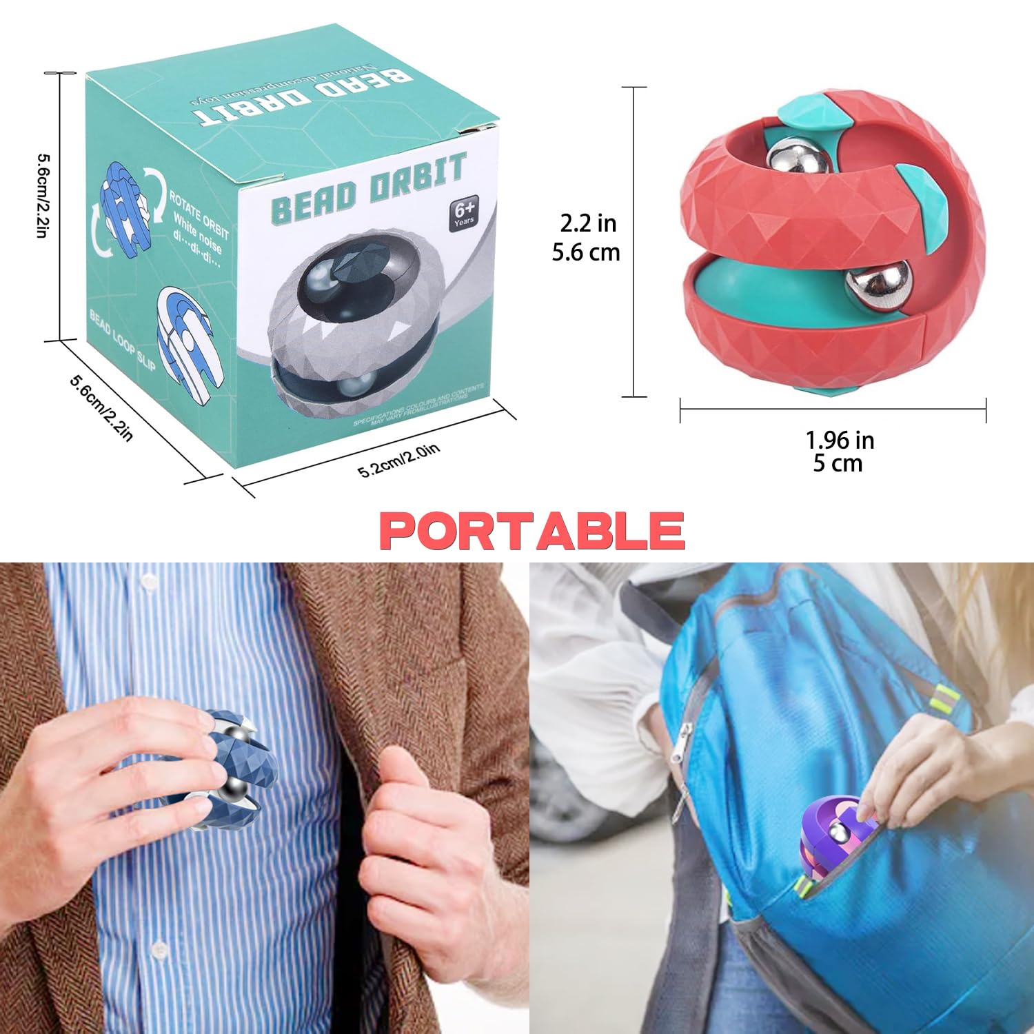 Paquete de 6 juguetes de bola de órbita, juguetes giratorios para ansiedad, grandes regalos de fiesta y juguetes creativos para descomprimir, juegos de rompecabezas como regalos para aliviar el estrés 6