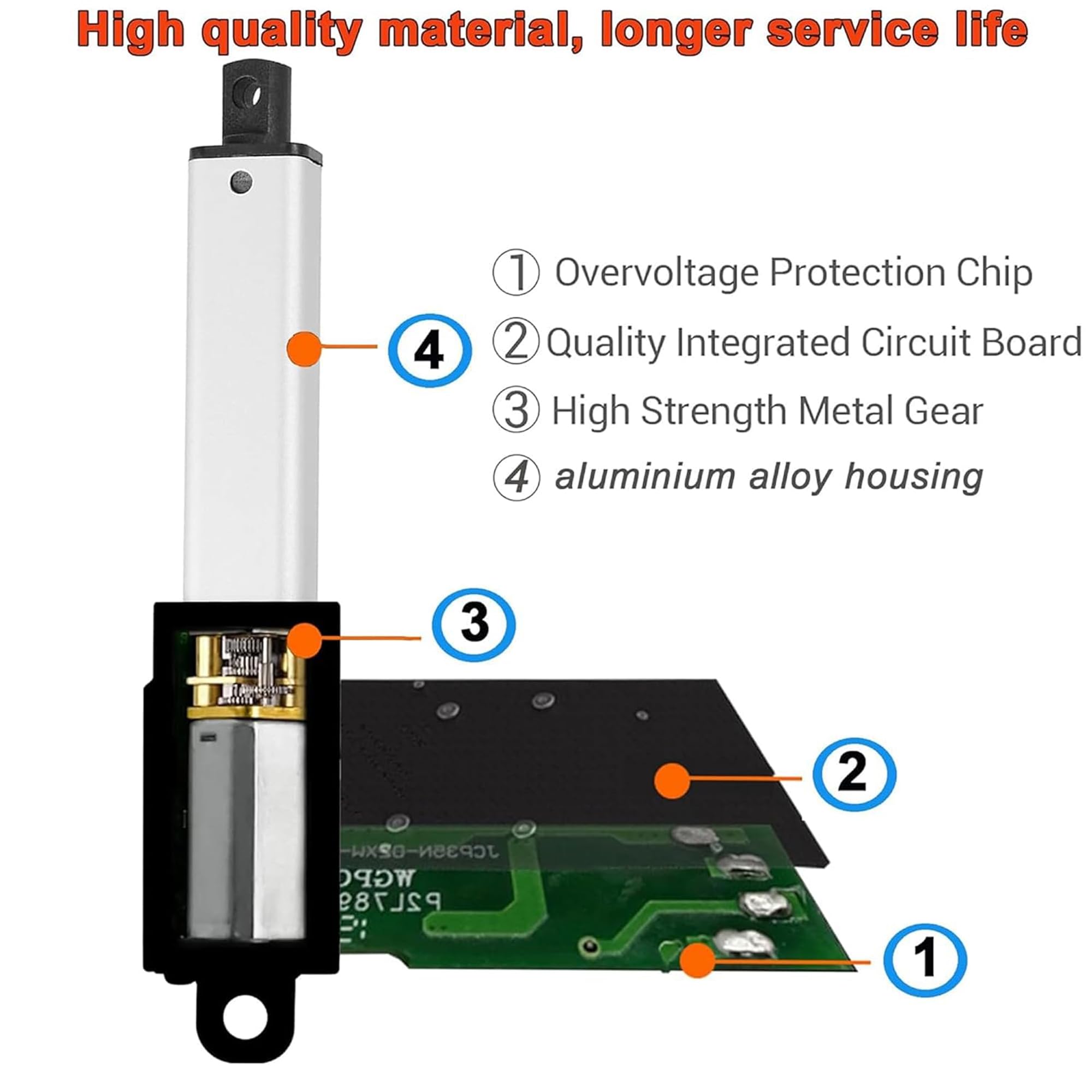 4" Stroke 12V Mini Linear Actuator,180N Waterproof Mini Electric Actuator — Amazon image 4