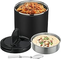 Vista 11 de Frasco de comida aislado de 40 onzas - Diga adiós a los derrames y comidas frías Tapa hermética a prueba de fugas QuickLift Thermo para comida