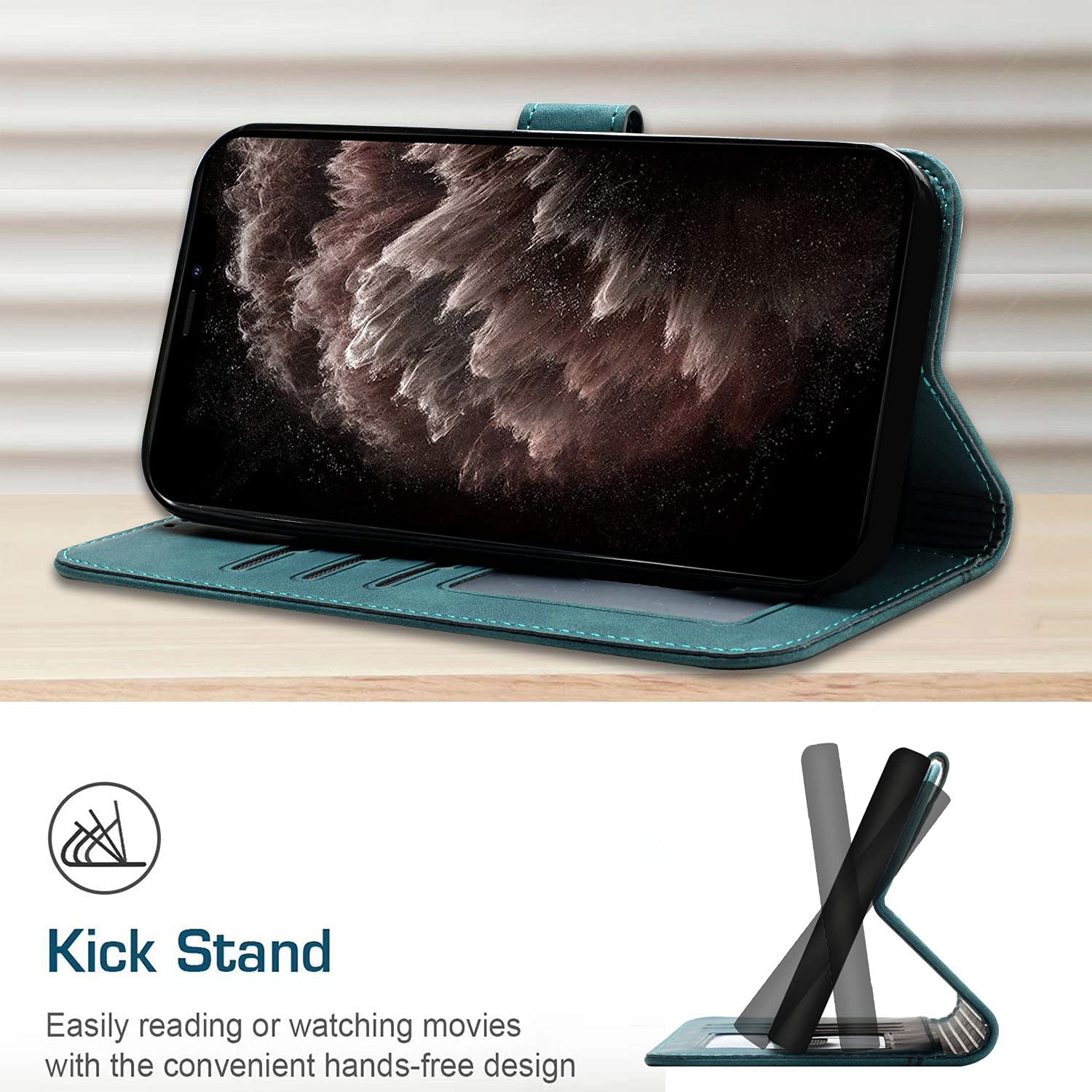 Custodia Portafoglio Per Realme 7 5G - Cover Pelle Con Portacarte E Supporto - Foto 4