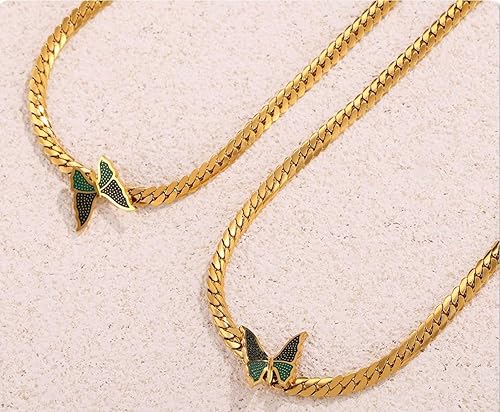 Miniatura 6 de Gold Butterfly Choker Necklace for Women Dainty 14" Stainless Steel Chain Party Jewelry Gifts