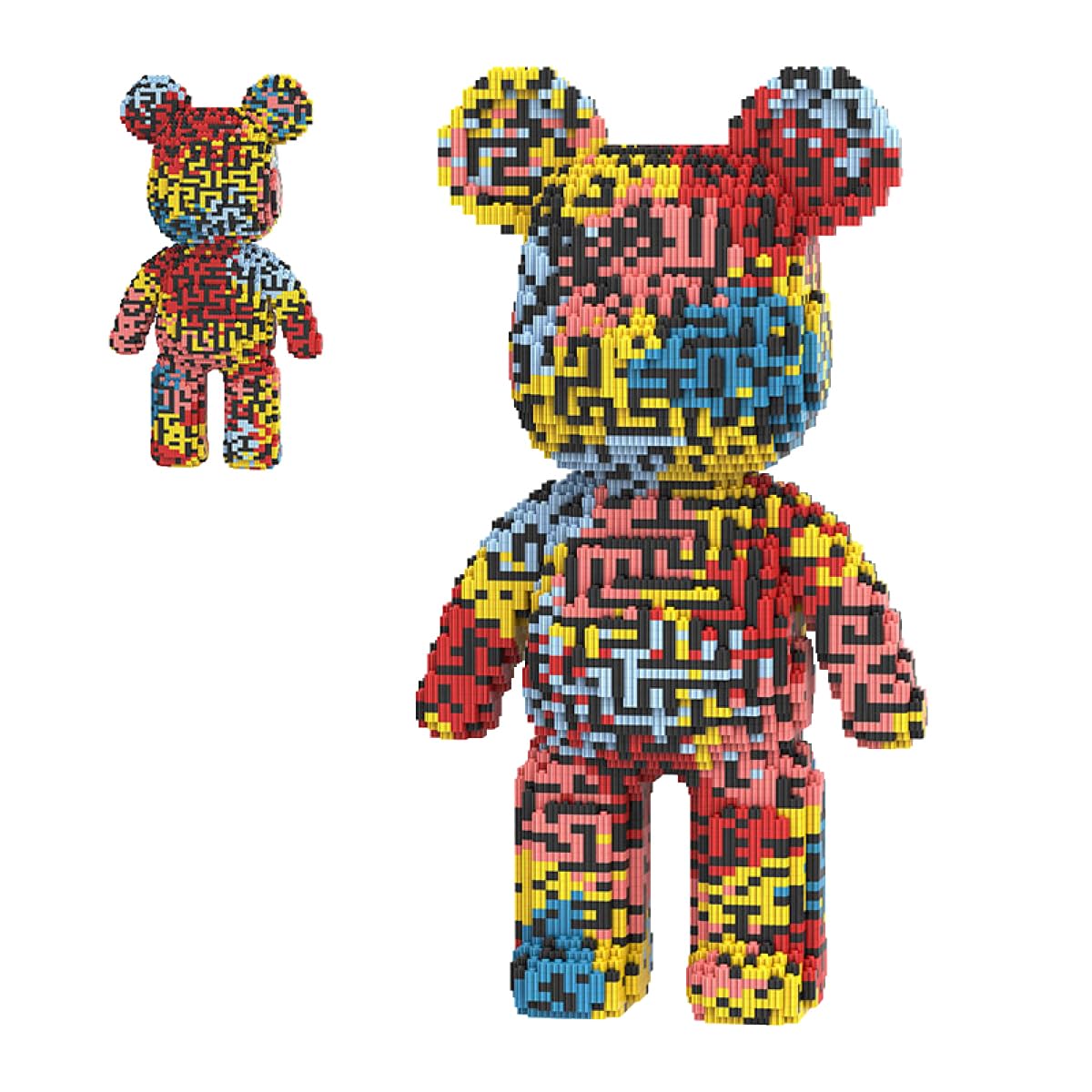DAHONPA Maze Pattern Bear Micro Building Blocks Set (7250 Pieces), Bear Bricks Set Creative Home & Office Decor