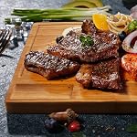 NIUXX Bamboo Cutting Board for Kitchen, Reversible Chopping Board with 3 Built-in Compartments and Juice Grooves, Large Chopping Tray 43 x 32 x 2 cm, Meats Vegetable Bread Fruits Board