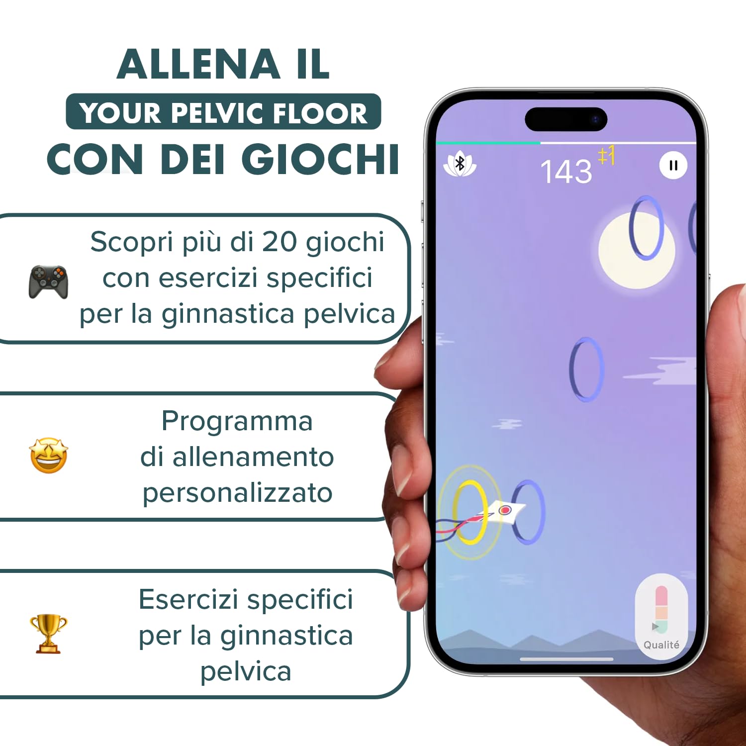 Perifit Care+ | Sonda pelvica Kegel con App | Rafforza il tuo pavimento pelvico, migliora il controllo della vescica e velocizza il recupero postnatale