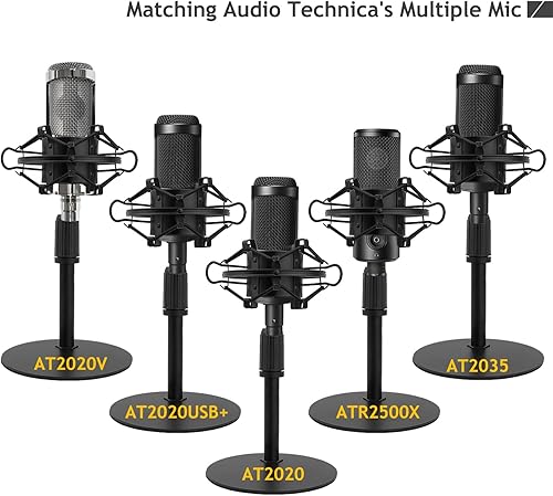 Miniatura 3 de Audio Technica Soporte de micrófono AT2020 con parabrisas de espuma de montaje de choque, soporte de micrófono AT2020 con soporte de choque de