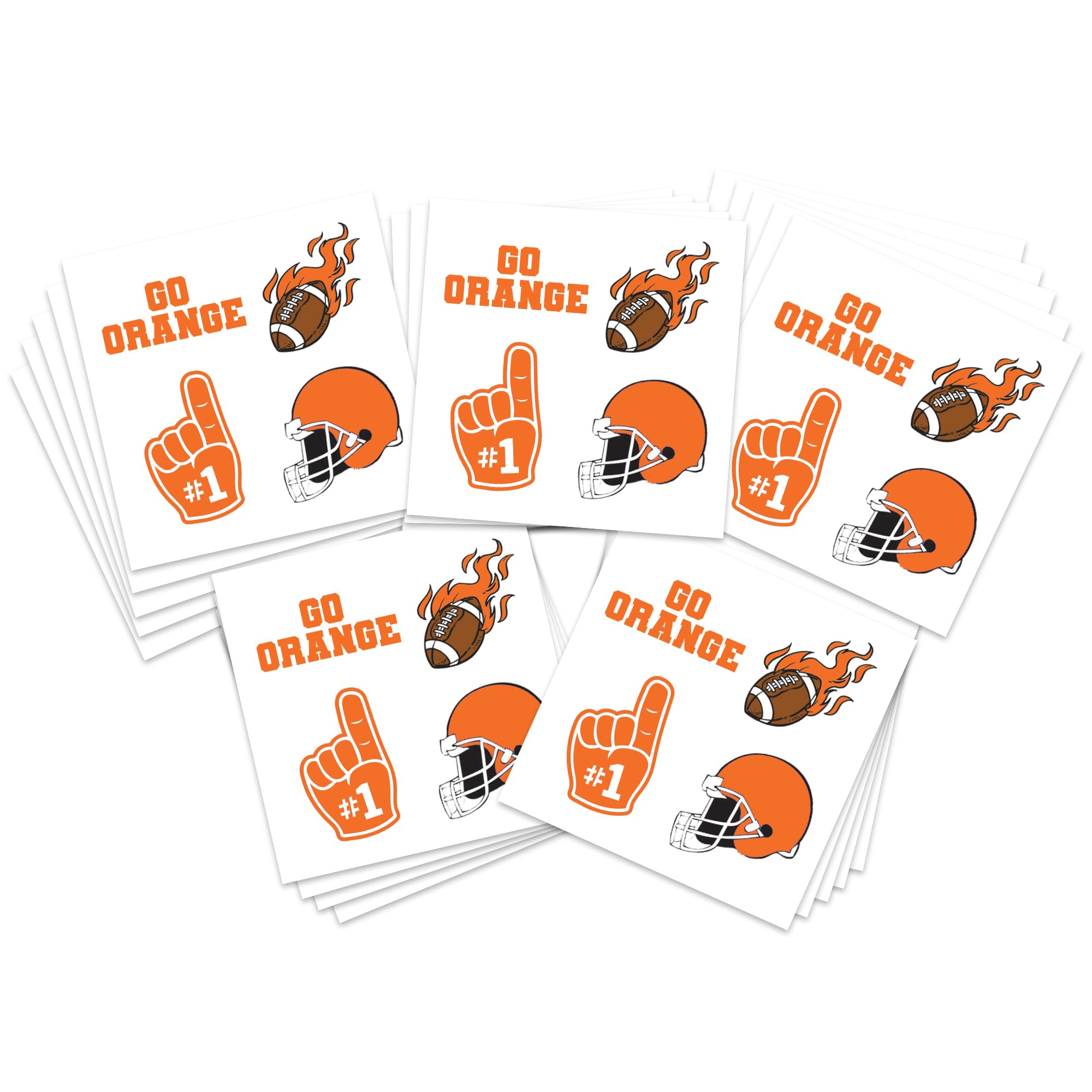 Sports Spirit Temporary Tattoos/ 100 Mini Team & School Spirit Designs/Skin Safe/Removable (Orange Finger)