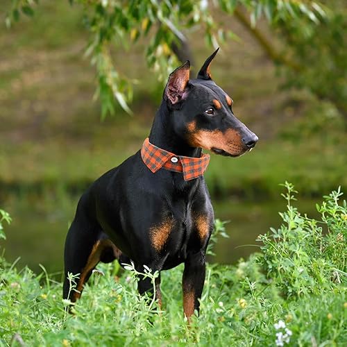 Miniatura 4 de Collar de algodón para perro con corbatín, cómodo y ajustable con bonito diseño de solapa, para mascotas pequeñas, medianas y grandes