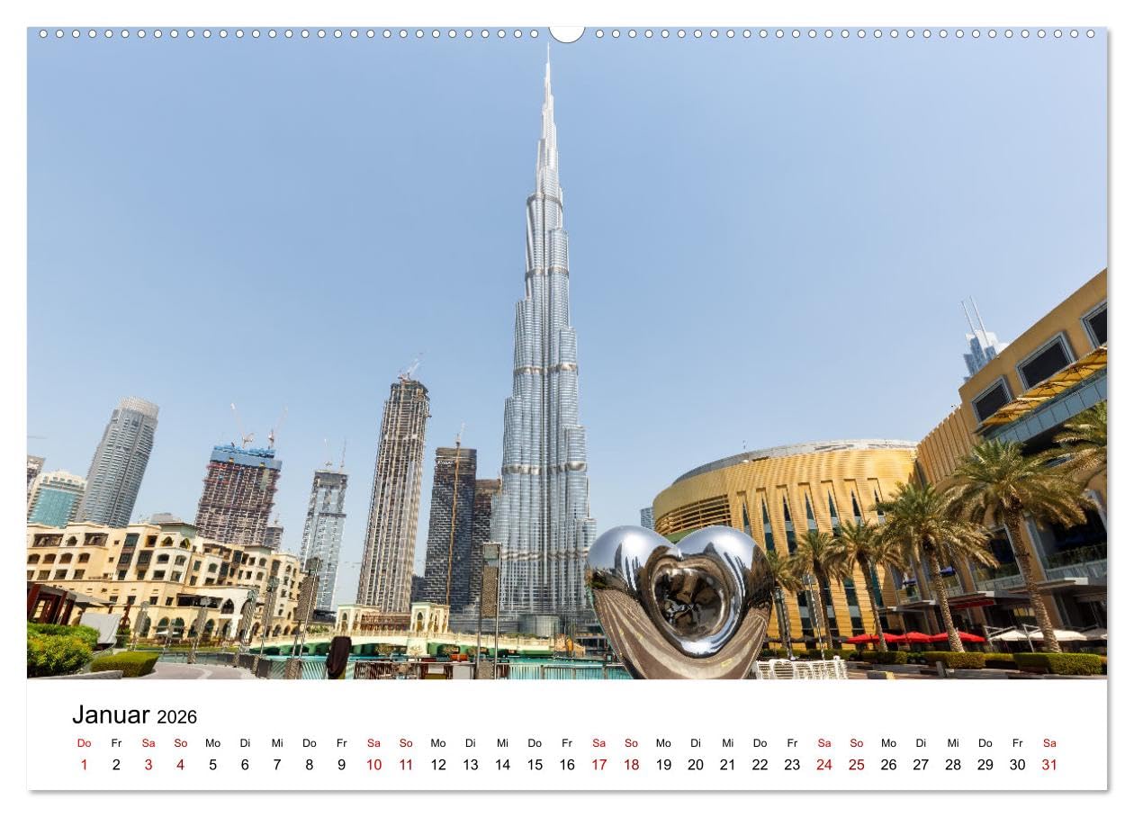 Weltstadt Dubai (Wandkalender 2026 DIN A2 quer), CALVENDO Monatskalender: Die schönsten Fotos der Stadt aus 1001 Nacht (CALVENDO Orte)
