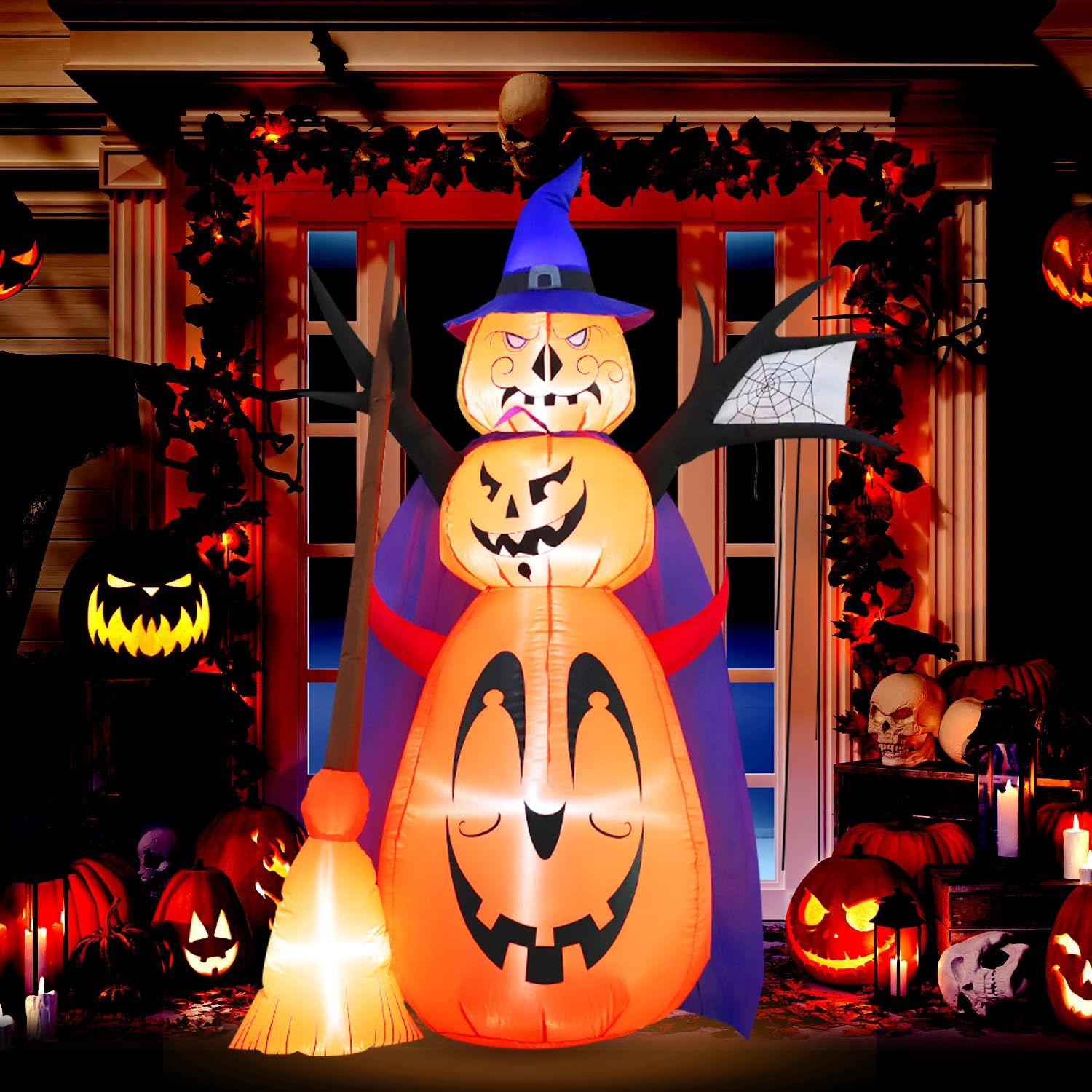 Pack De 2 Chaussettes à Vent Fantômes Lumineuses DEL - Décoration Halloween Intérieur/Extérieur