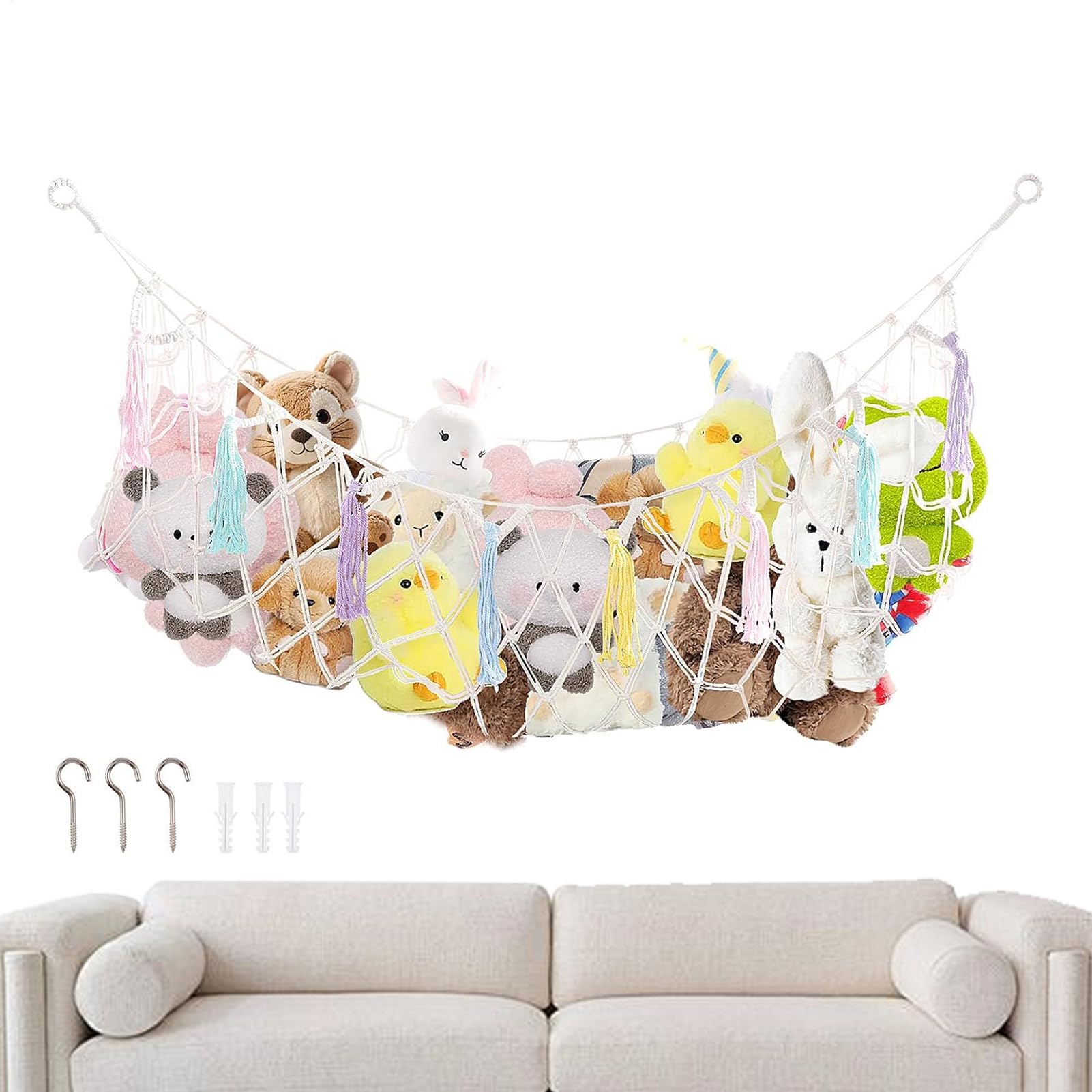 Hamac à jouets pour libérer l'espace au sol et éliminer le désordre des peluches dans la chambre