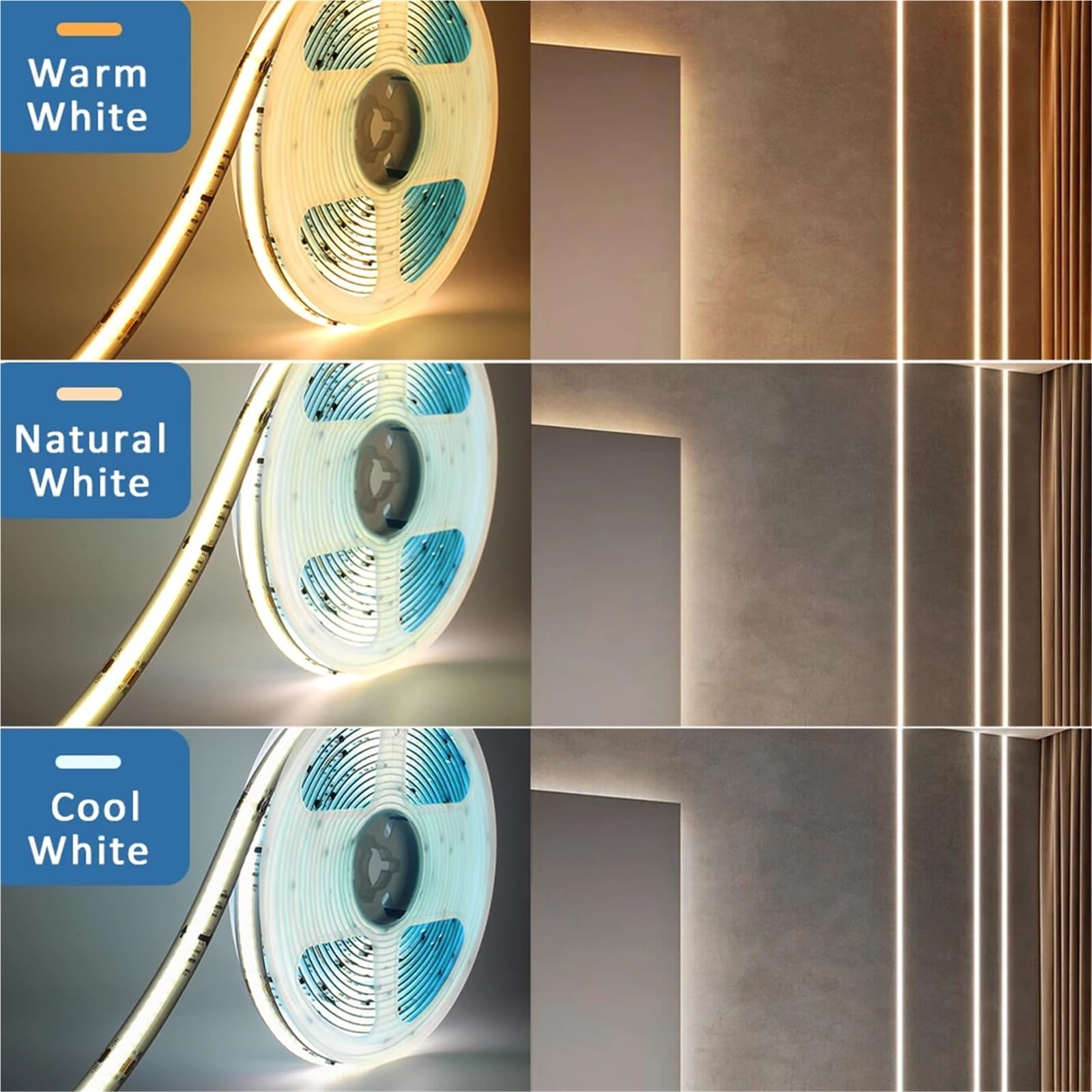 24V Running Water COB Led Strip Light 5M 10M 15M Flow Chasing Flexible Tape Ribbob Lamp for Room Decoration(Cool White 6000K,10M Full Set)