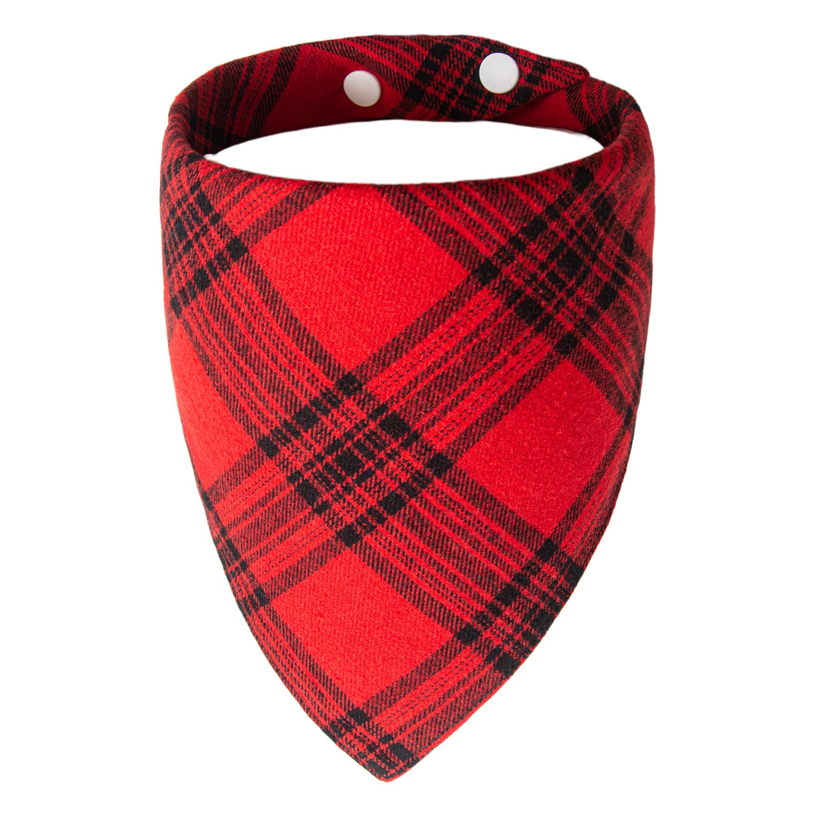 ICEMOOD Dog Bandana Classic Plaid Puppy Scarf with Adjustable Snap Button, Soft Breathable Fabric, Washable Neck Accessory for Puppies, 6lbs to 30lbs Breeds,Red, Medium — image 1